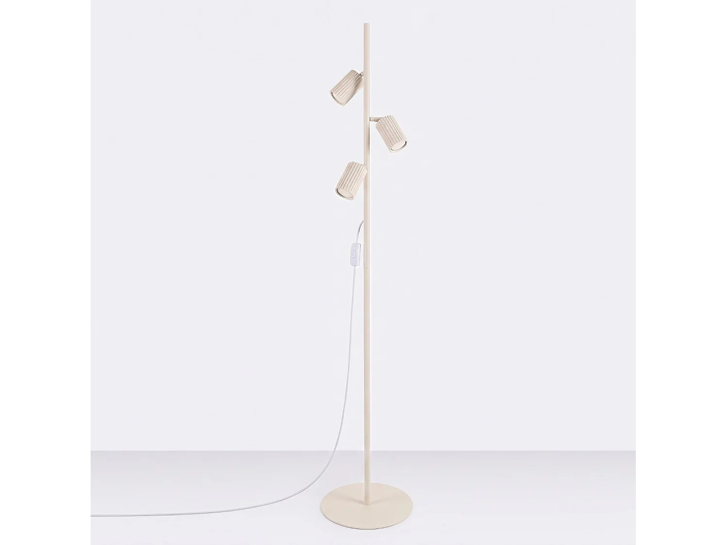 Stehlampen KARBON minimalistisch aus  Aluminium - 3 lichtquellen - L.30 x H. cm - beige