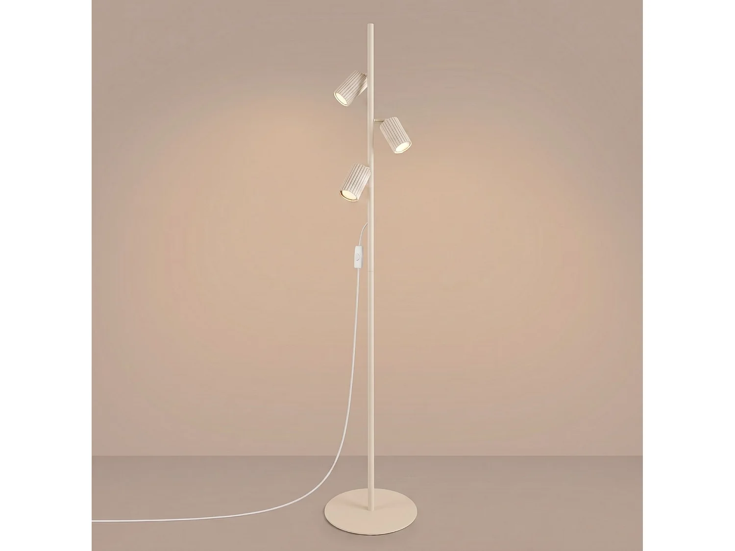 Stehlampen KARBON minimalistisch aus  Aluminium - 3 lichtquellen - L.30 x H. cm - beige