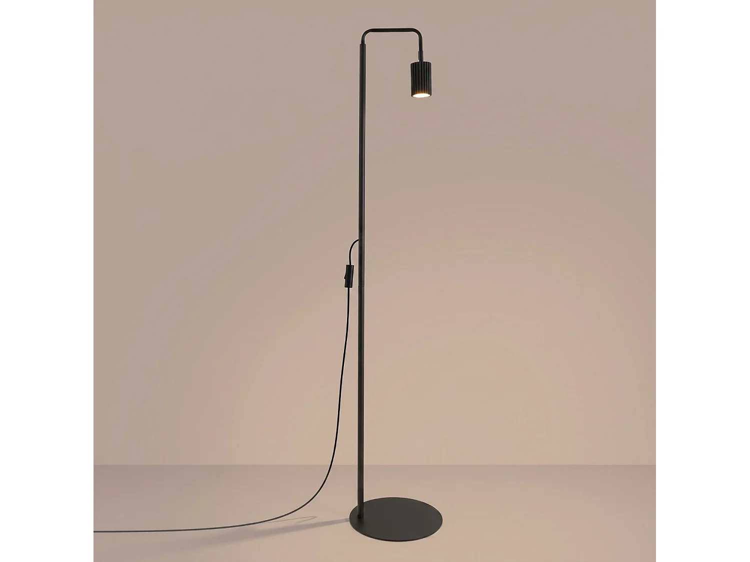 Stehlampen KARBON minimalistisch aus  Aluminium - 1 lichtquellen - L.30 x H. cm - schwarz