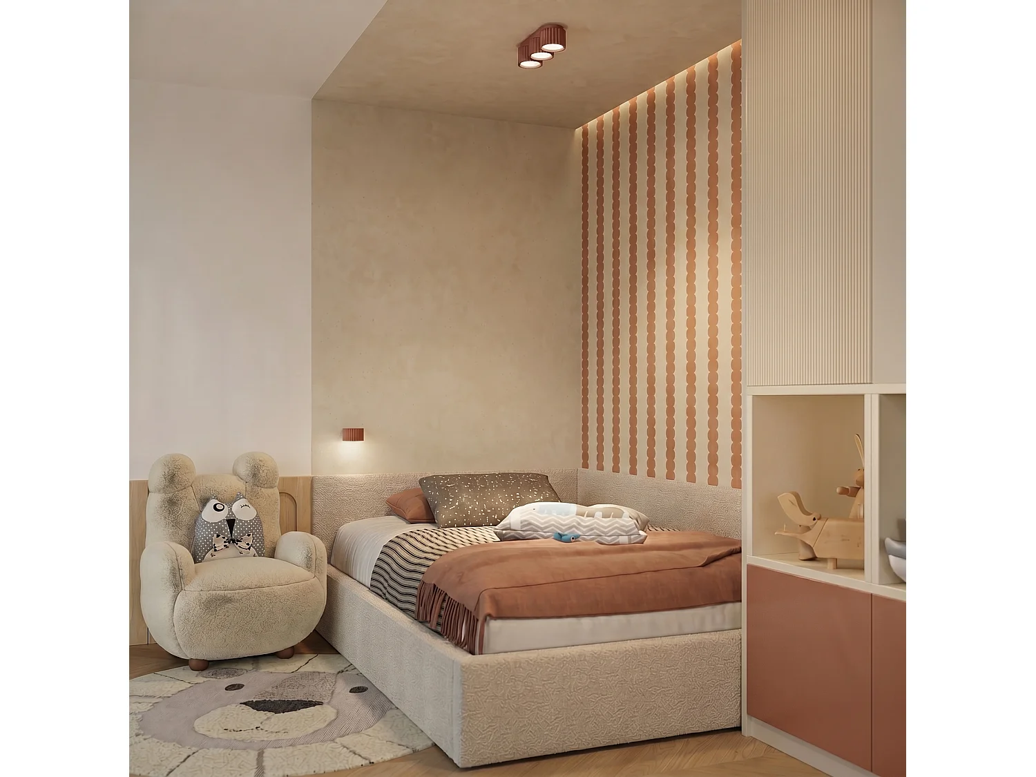 Applique minimaliste en aluminium - 1 sources lumineuses - L.10 x H.6 cm - mocca