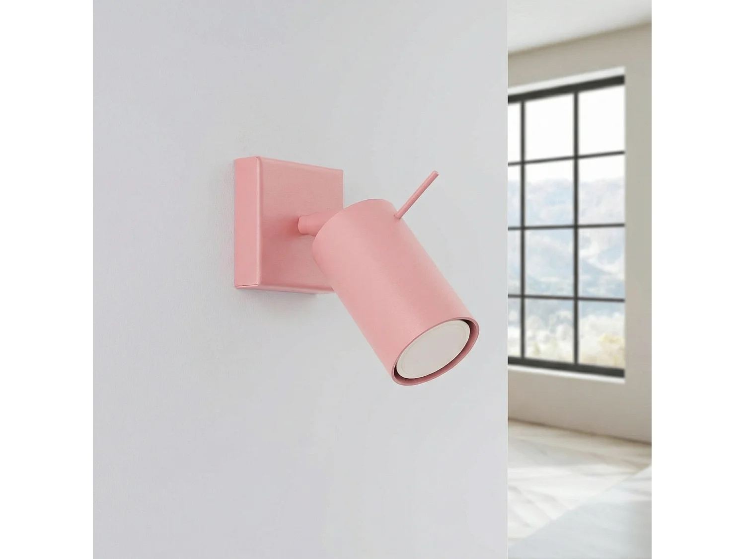 Applique moderne en acier - 1 sources lumineuses - L.8 x H.8 cm - rose