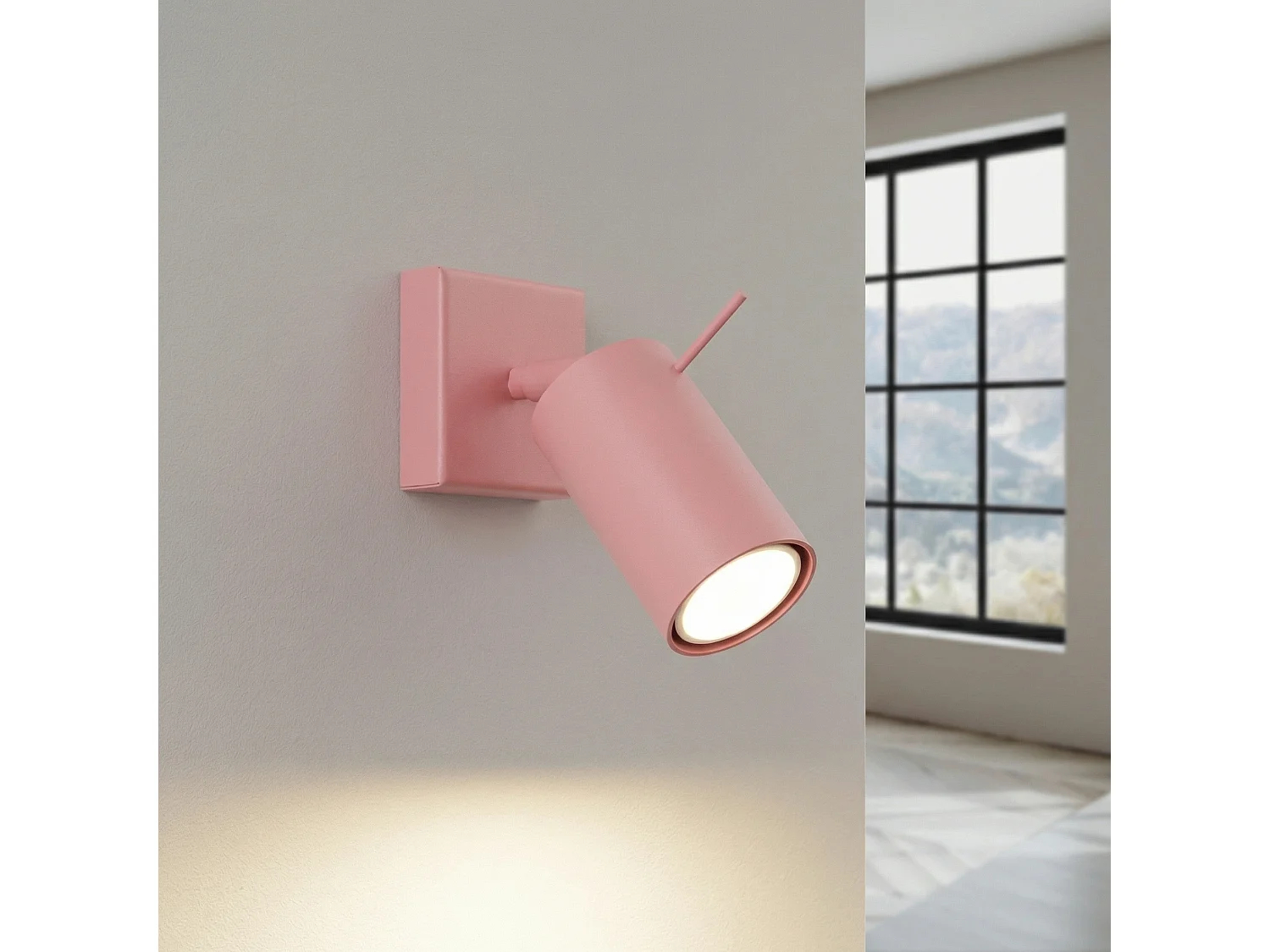 Applique moderne en acier - 1 sources lumineuses - L.8 x H.8 cm - rose