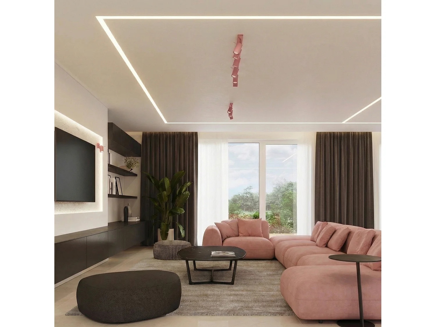 Applique moderne en acier - 1 sources lumineuses - L.8 x H.8 cm - rose