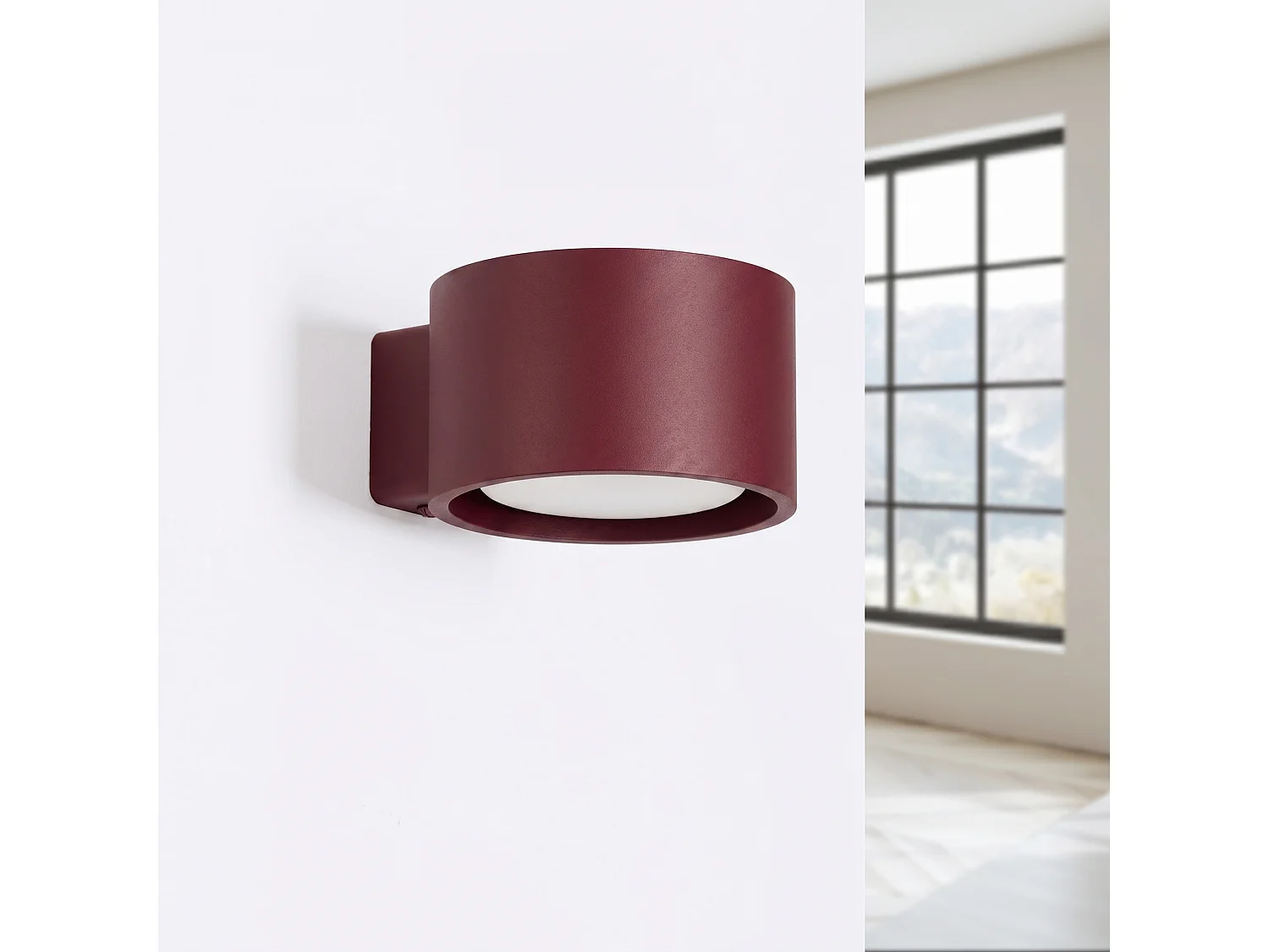 Applique minimaliste en aluminium - 1 sources lumineuses - L.10 x H.6 cm - bordeaux