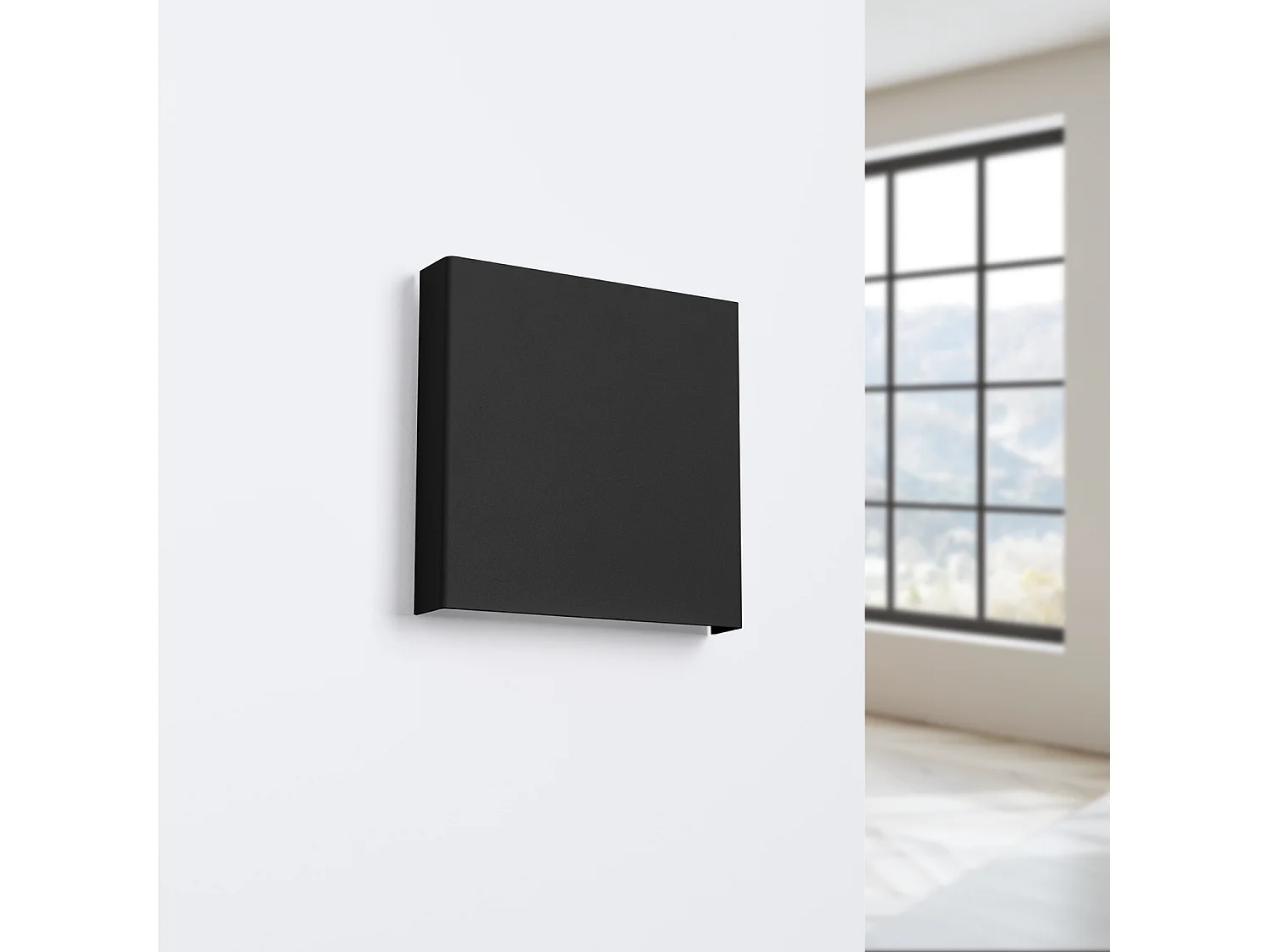Appliques VANTA minimaliste en acier - 2 sources lumineuses - L.15 x H.15 cm - noir