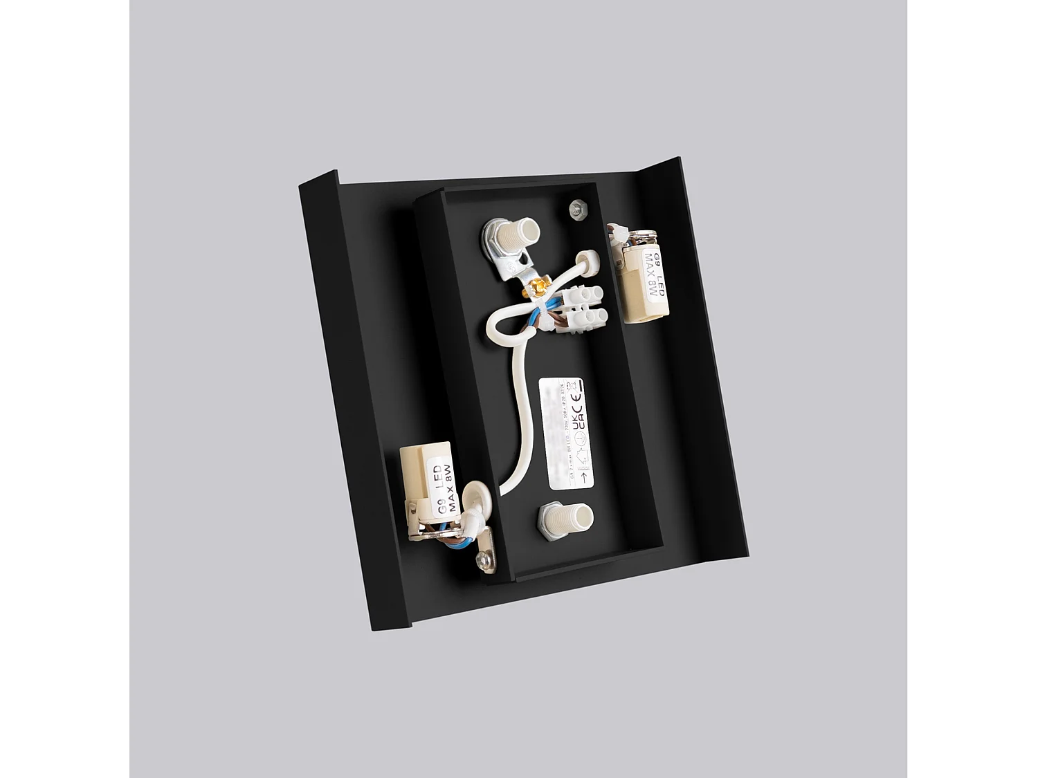 Appliques VANTA minimaliste en acier - 2 sources lumineuses - L.15 x H.15 cm - noir