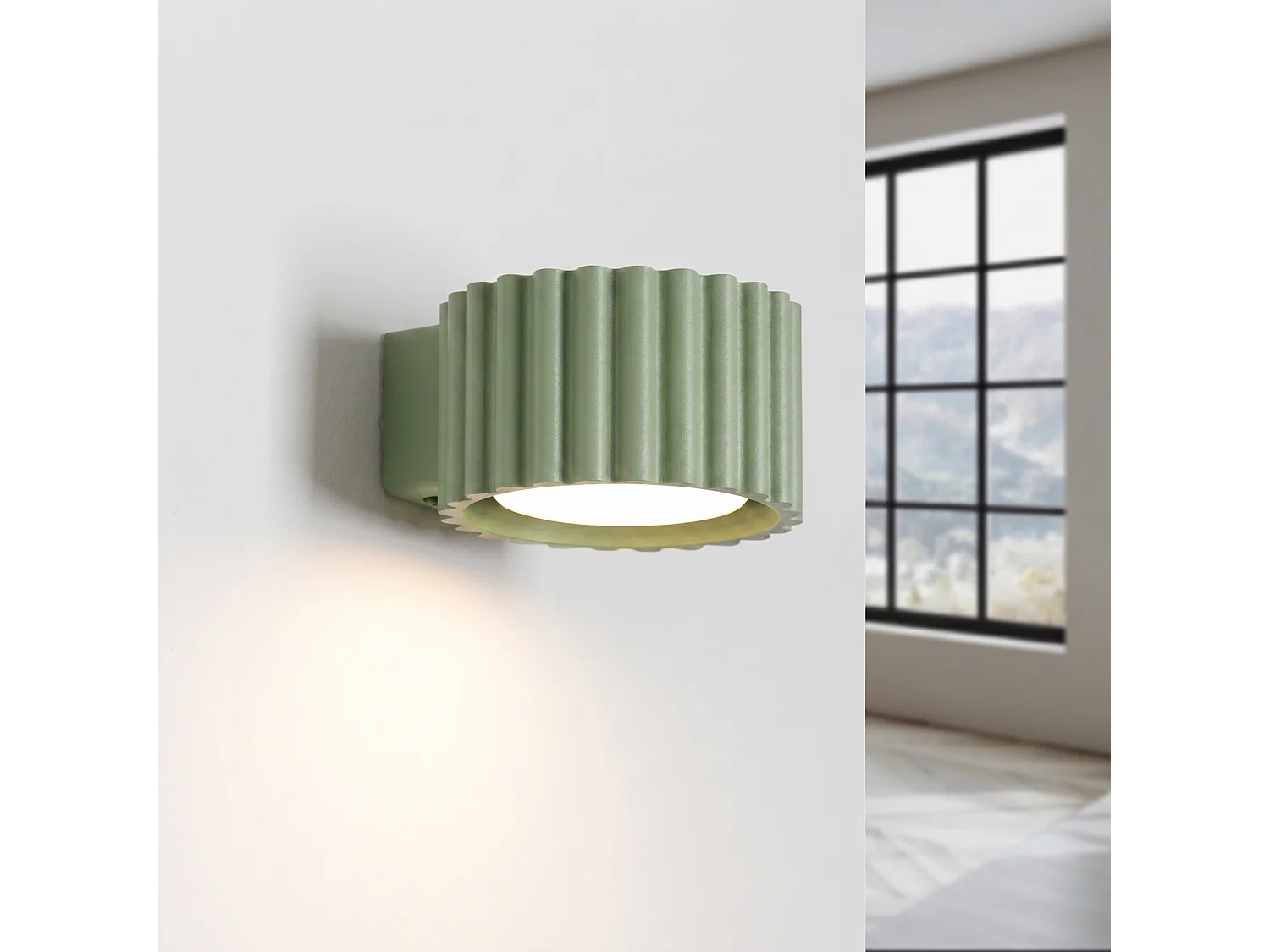 Applique minimaliste en aluminium - 1 sources lumineuses - L.10 x H.6 cm - sauge