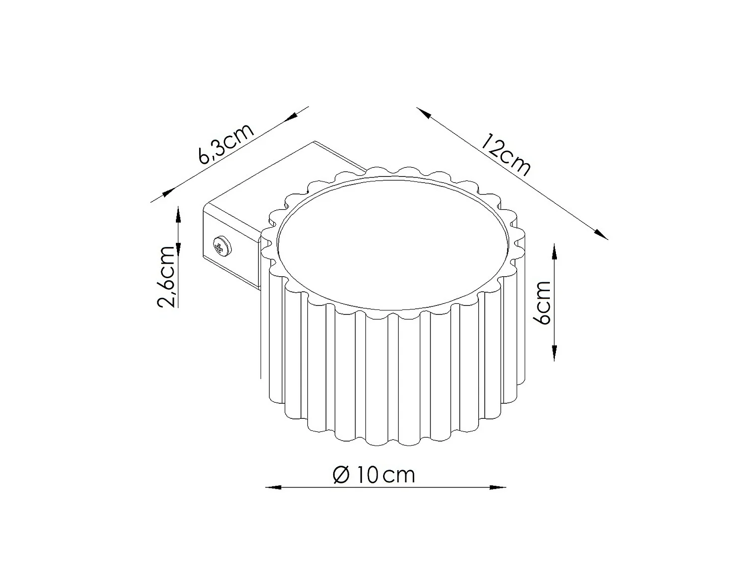 Applique minimaliste en aluminium - 1 sources lumineuses - L.10 x H.6 cm - sauge