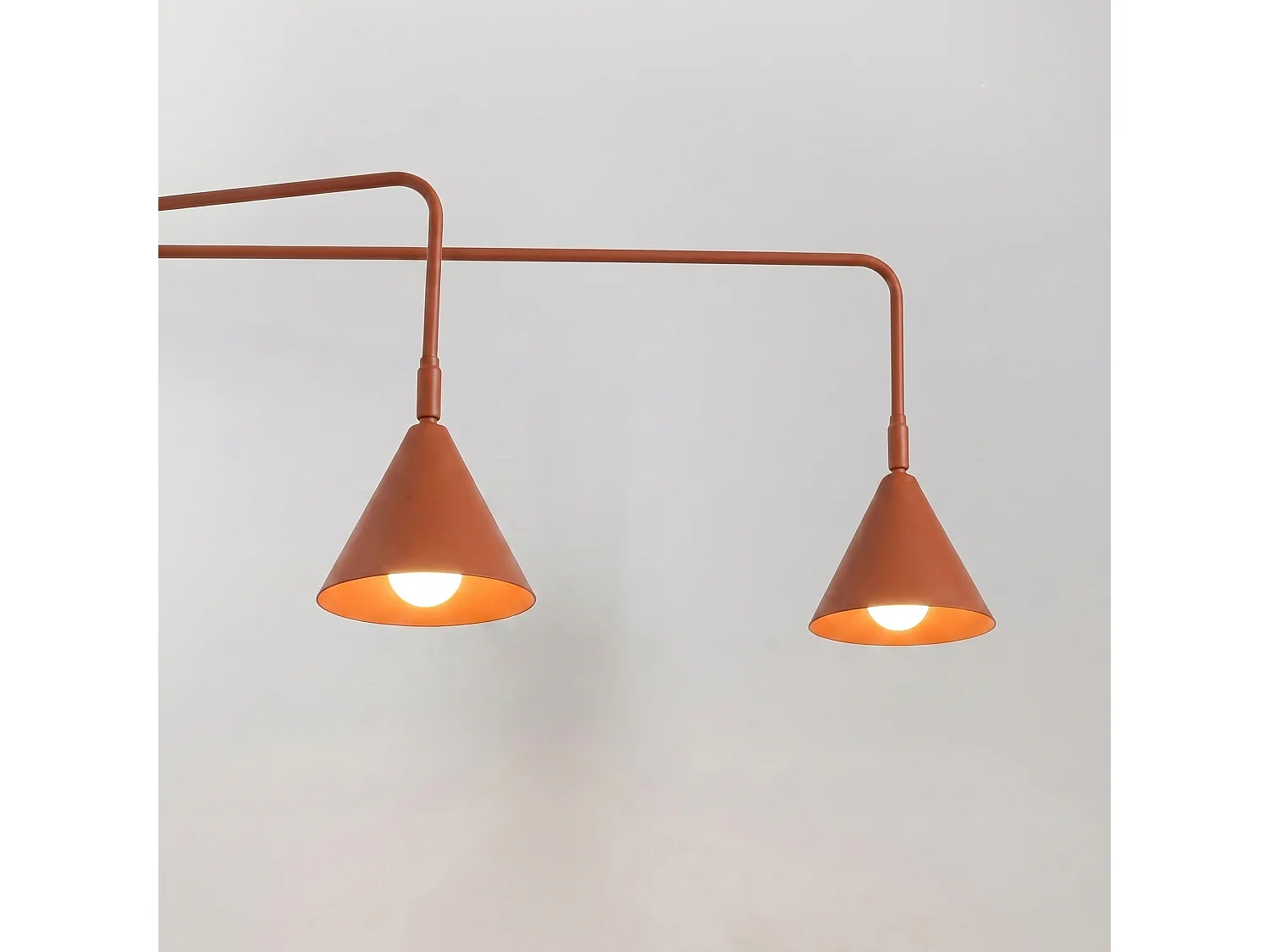 Appliques NOX moderne en acier - 2 sources lumineuses - L.150 x H.30 cm - ocre rouge