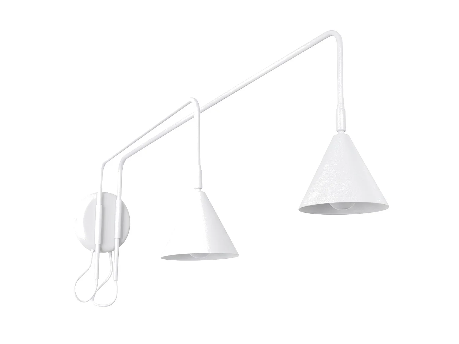 Appliques NOX moderne en acier - 2 sources lumineuses - L.150 x H.30 cm - blanc