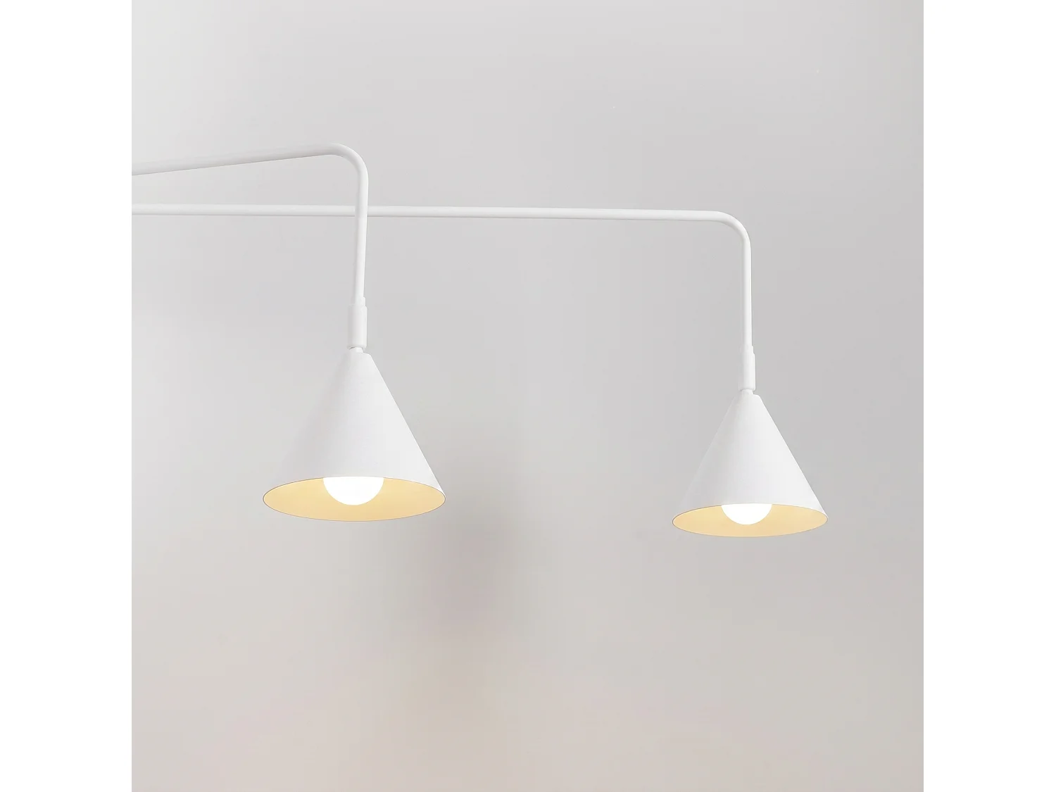 Appliques NOX moderne en acier - 2 sources lumineuses - L.150 x H.30 cm - blanc