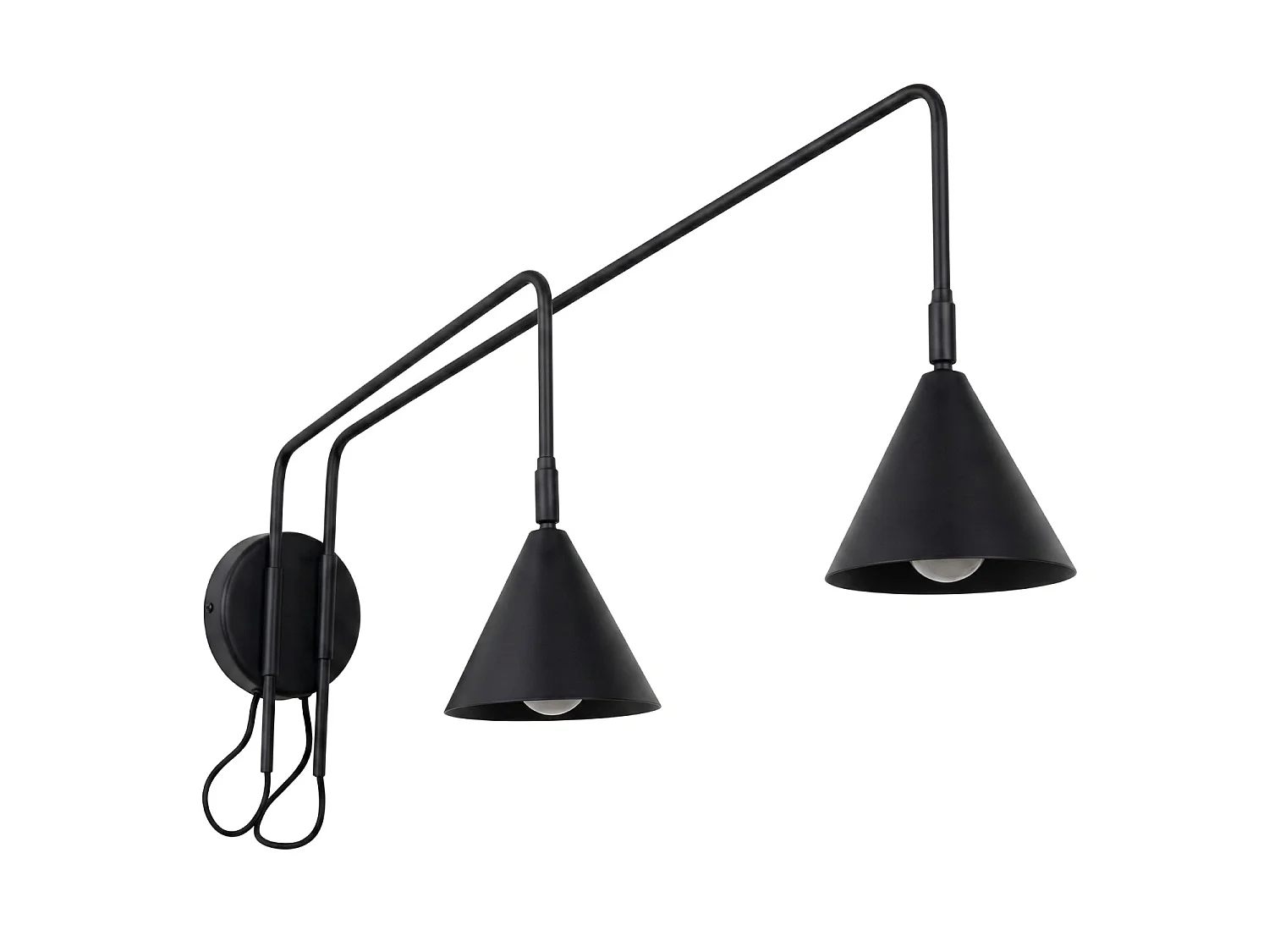 Appliques NOX moderne en acier - 2 sources lumineuses - L.150 x H.30 cm - noir