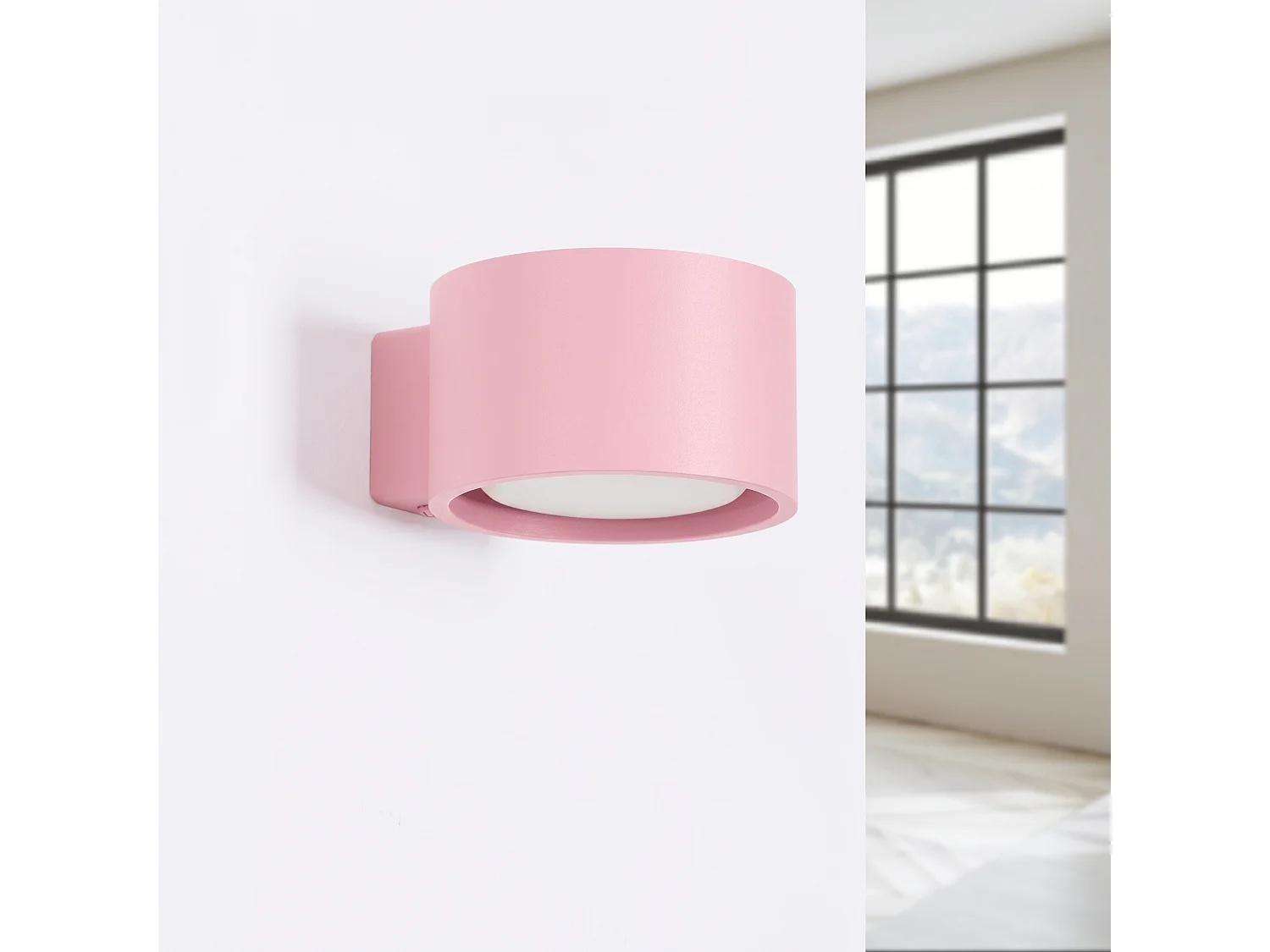 Applique minimaliste en aluminium - 1 sources lumineuses - L.10 x H.6 cm - rose