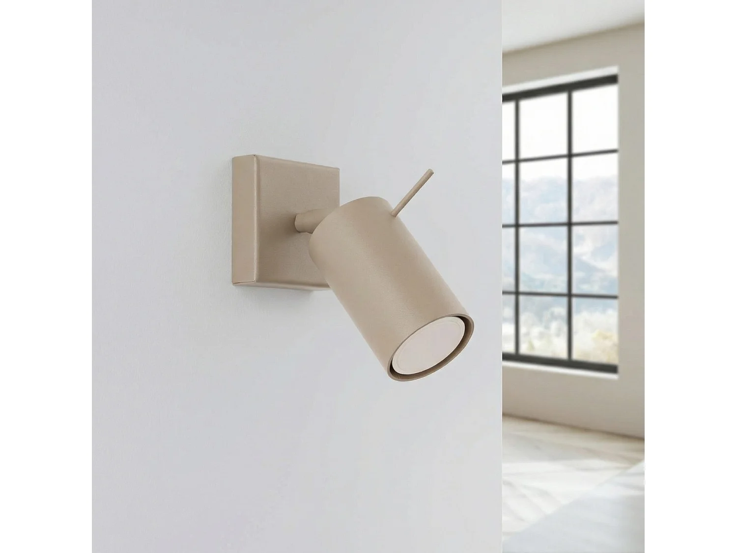 Applique moderne en acier - 1 sources lumineuses - L.8 x H.8 cm - taupe