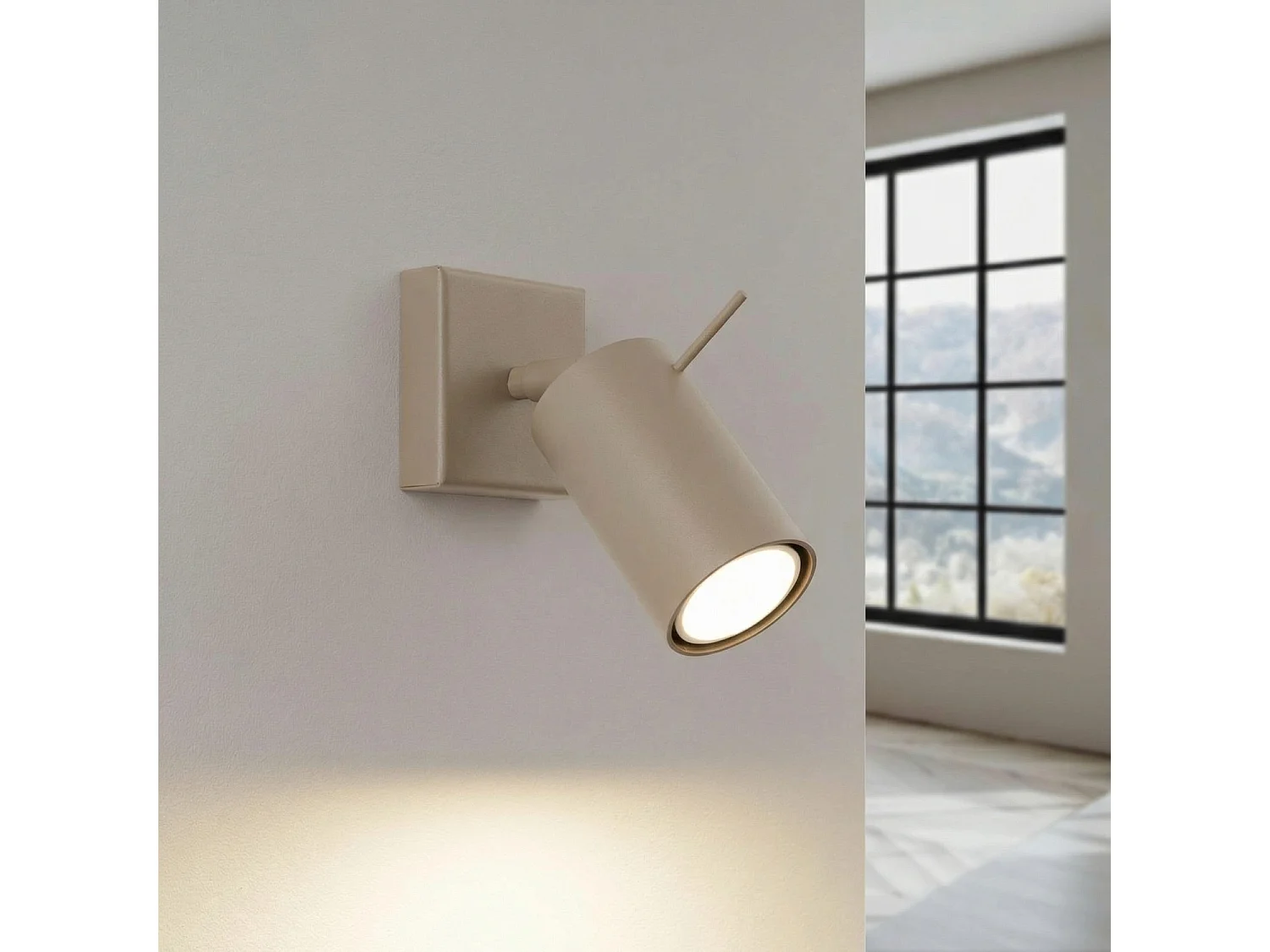 Applique moderne en acier - 1 sources lumineuses - L.8 x H.8 cm - taupe