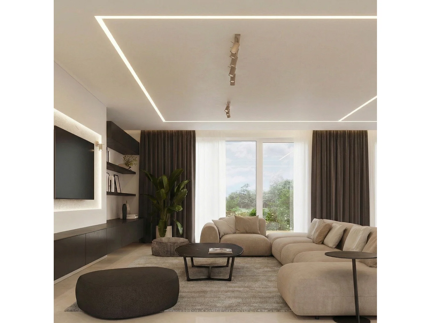 Applique moderne en acier - 1 sources lumineuses - L.8 x H.8 cm - taupe