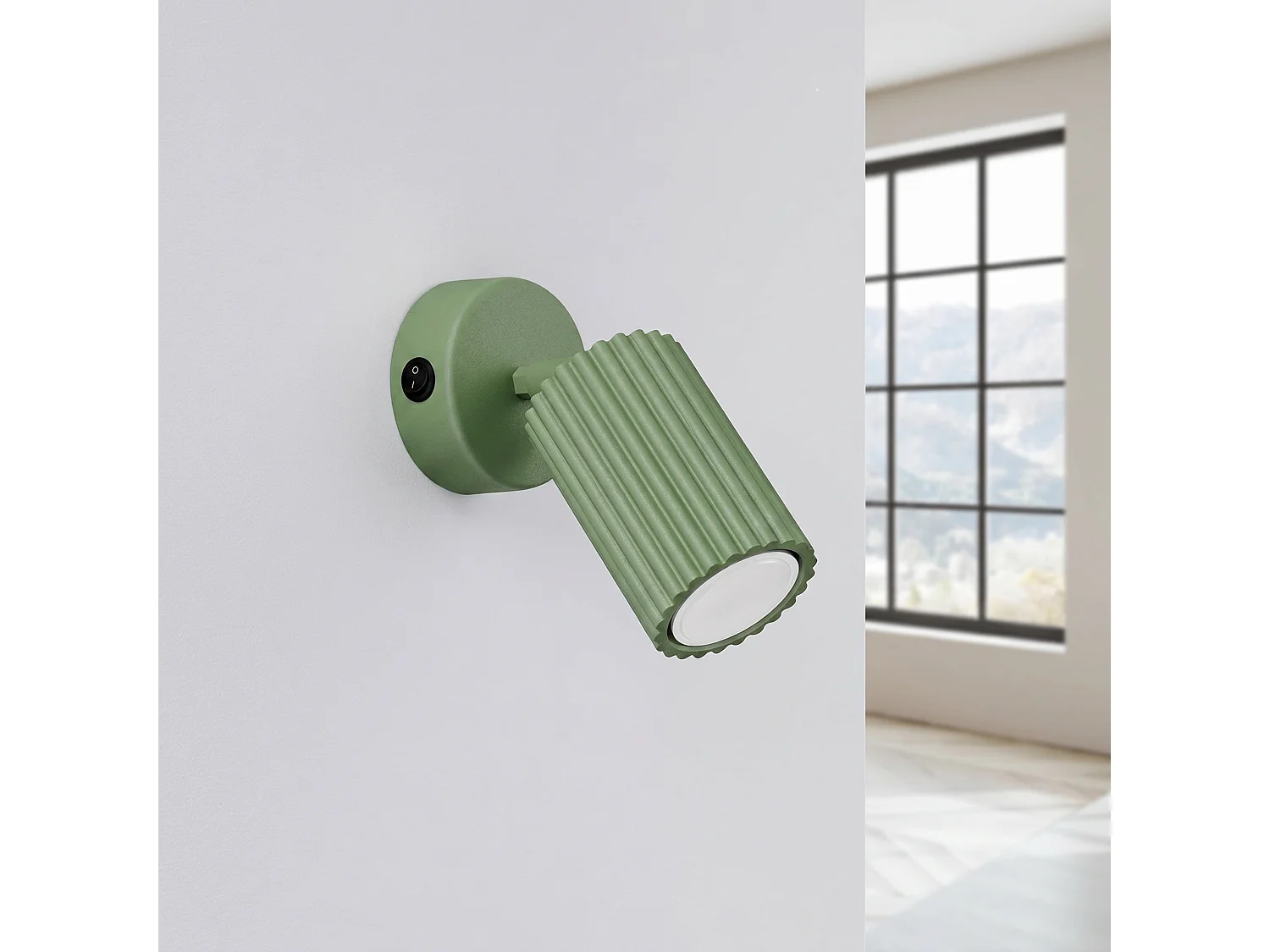 Applique minimaliste en aluminium - 1 sources lumineuses - L.8 x H.16 cm - sauge