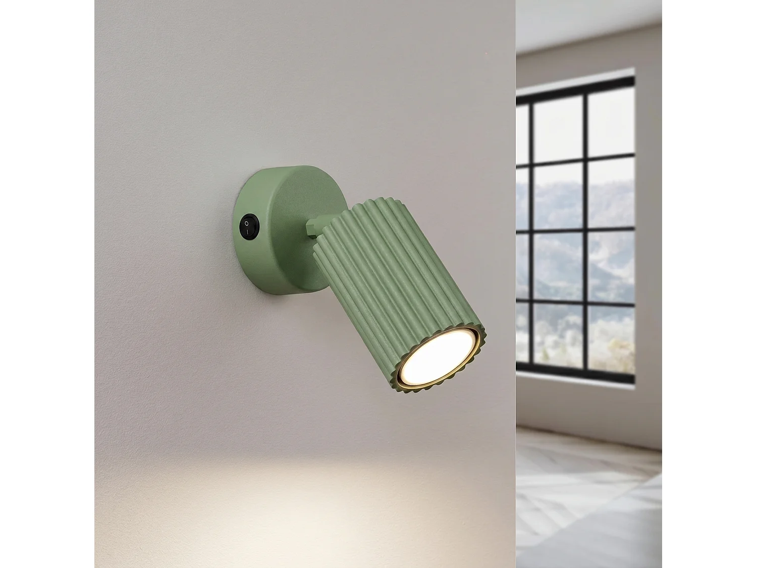 Applique minimaliste en aluminium - 1 sources lumineuses - L.8 x H.16 cm - sauge