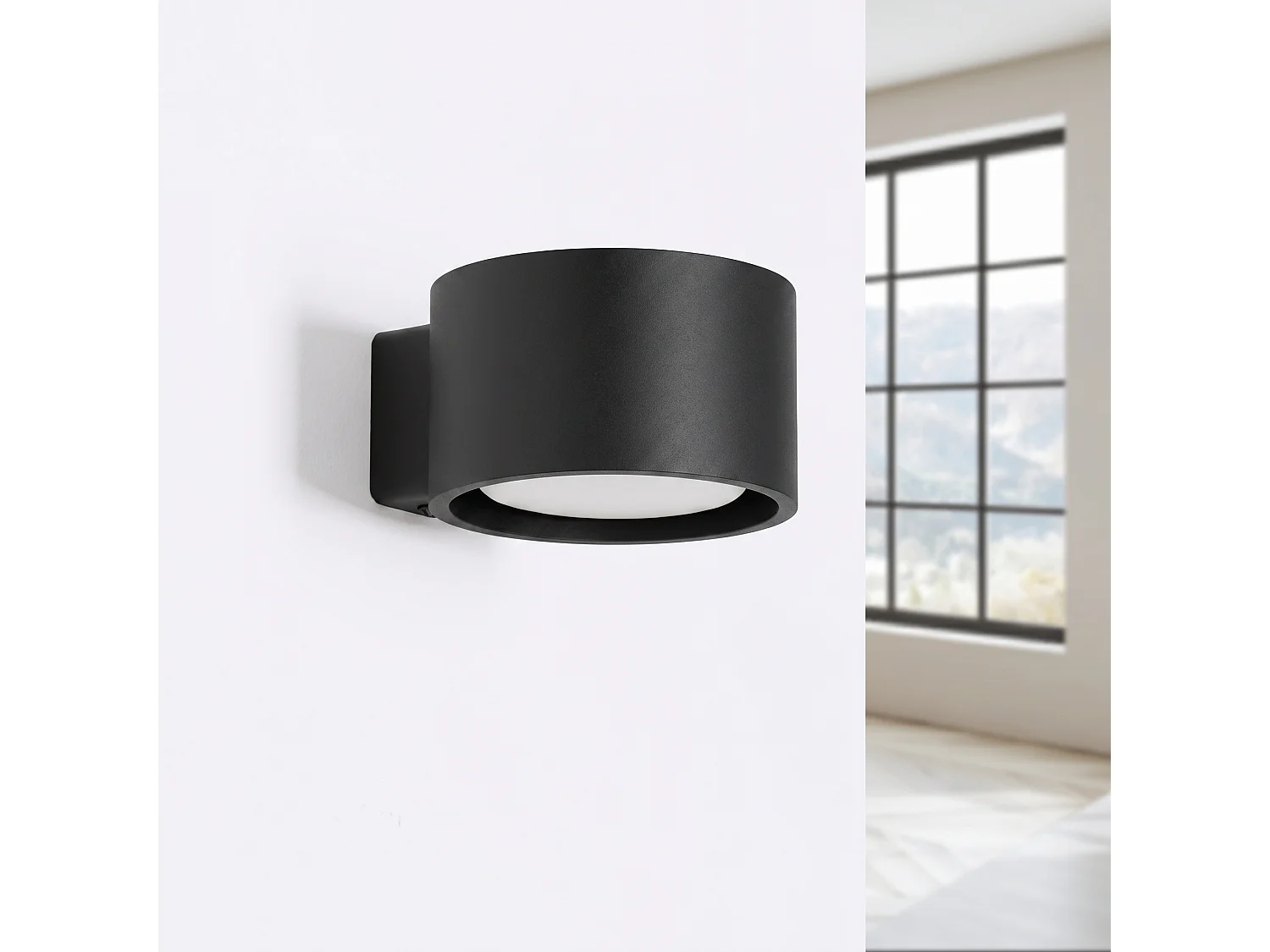 Applique minimaliste en aluminium - 1 sources lumineuses - L.10 x H.6 cm - noir