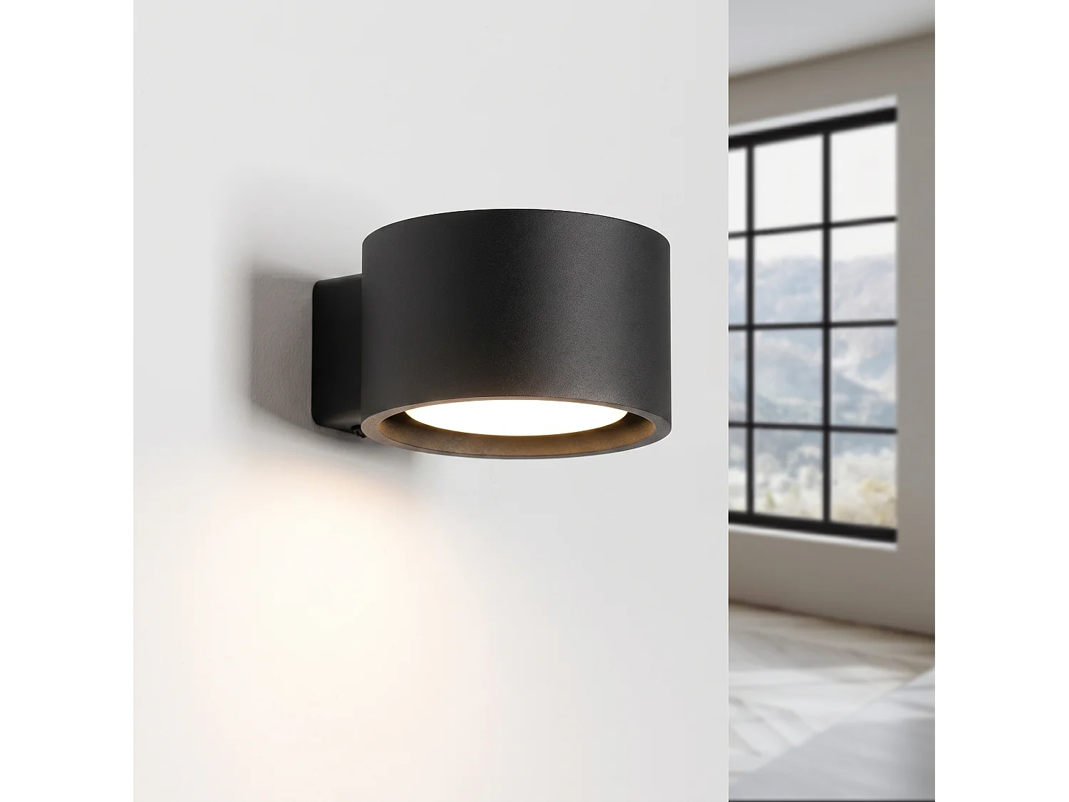 Applique minimaliste en aluminium - 1 sources lumineuses - L.10 x H.6 cm - noir