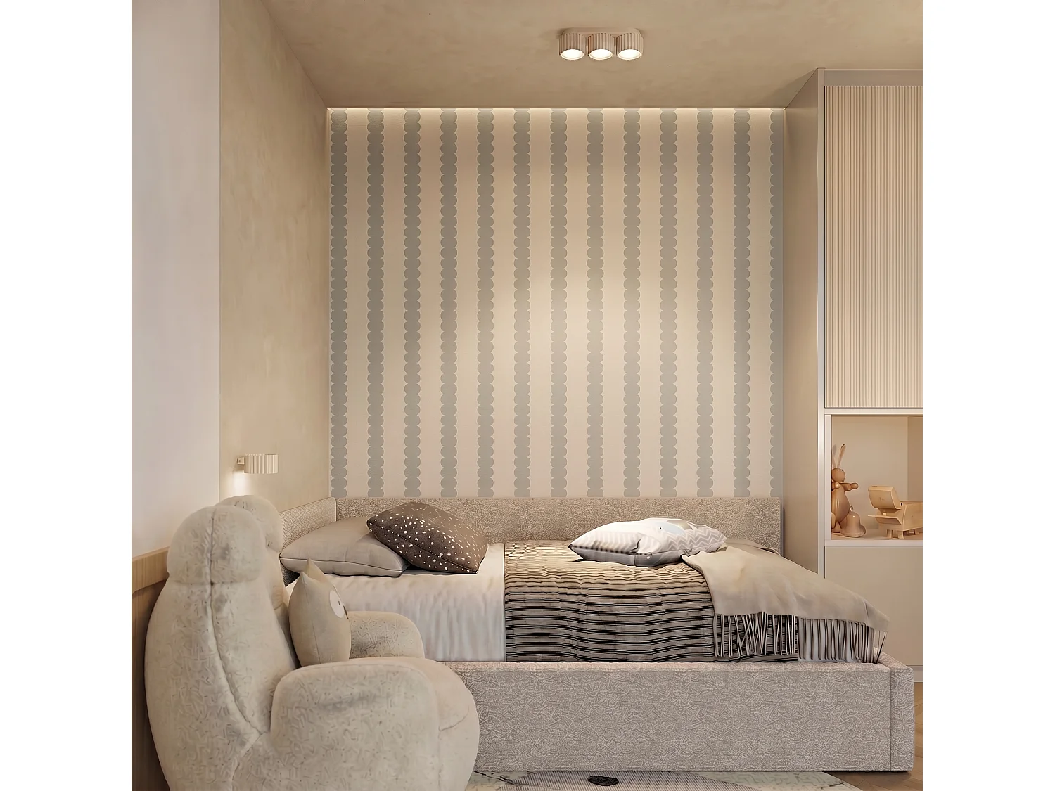 Applique minimaliste en aluminium - 1 sources lumineuses - L.10 x H.6 cm - beige