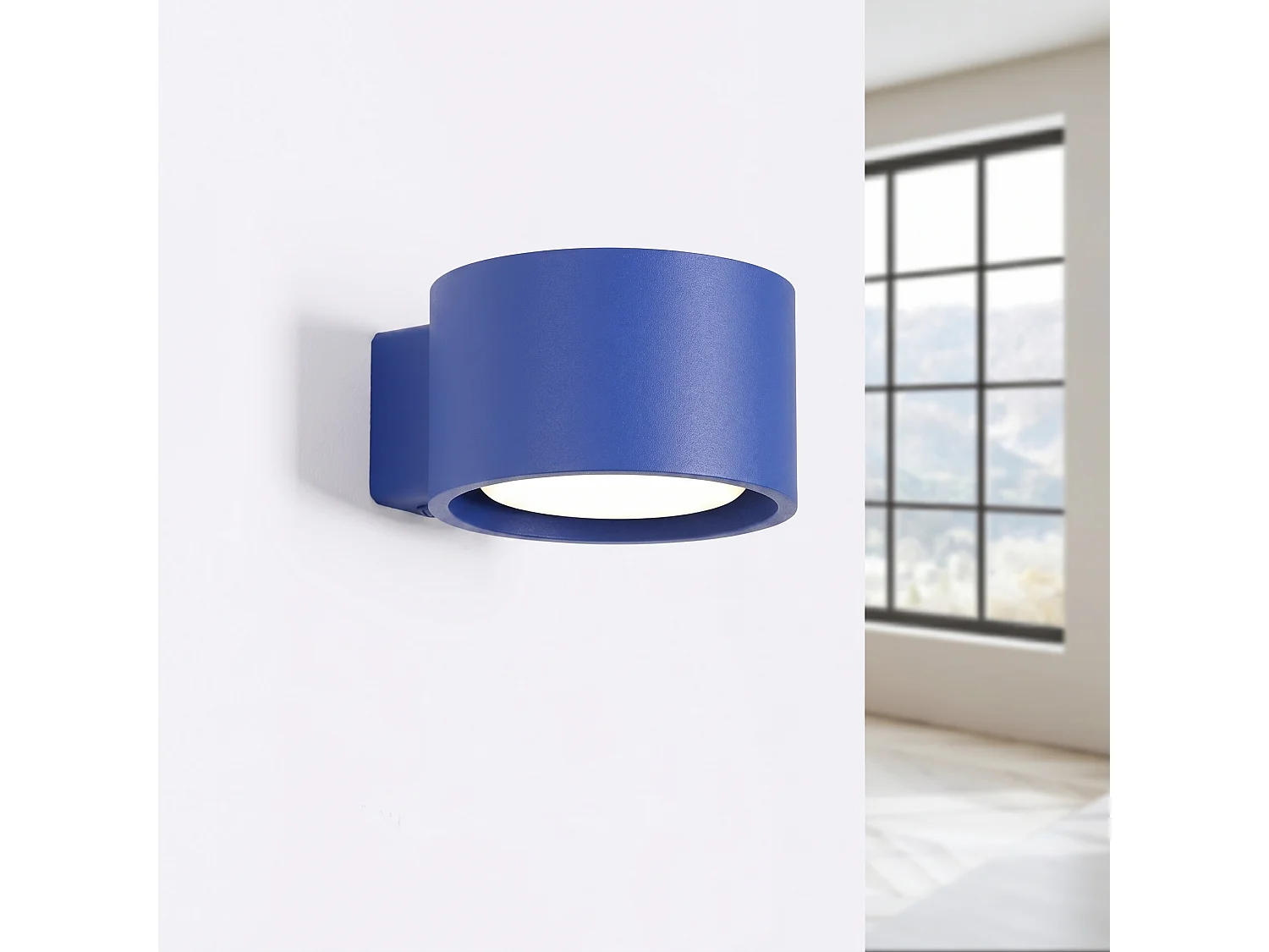 Applique minimaliste en aluminium - 1 sources lumineuses - L.10 x H.6 cm - outremer
