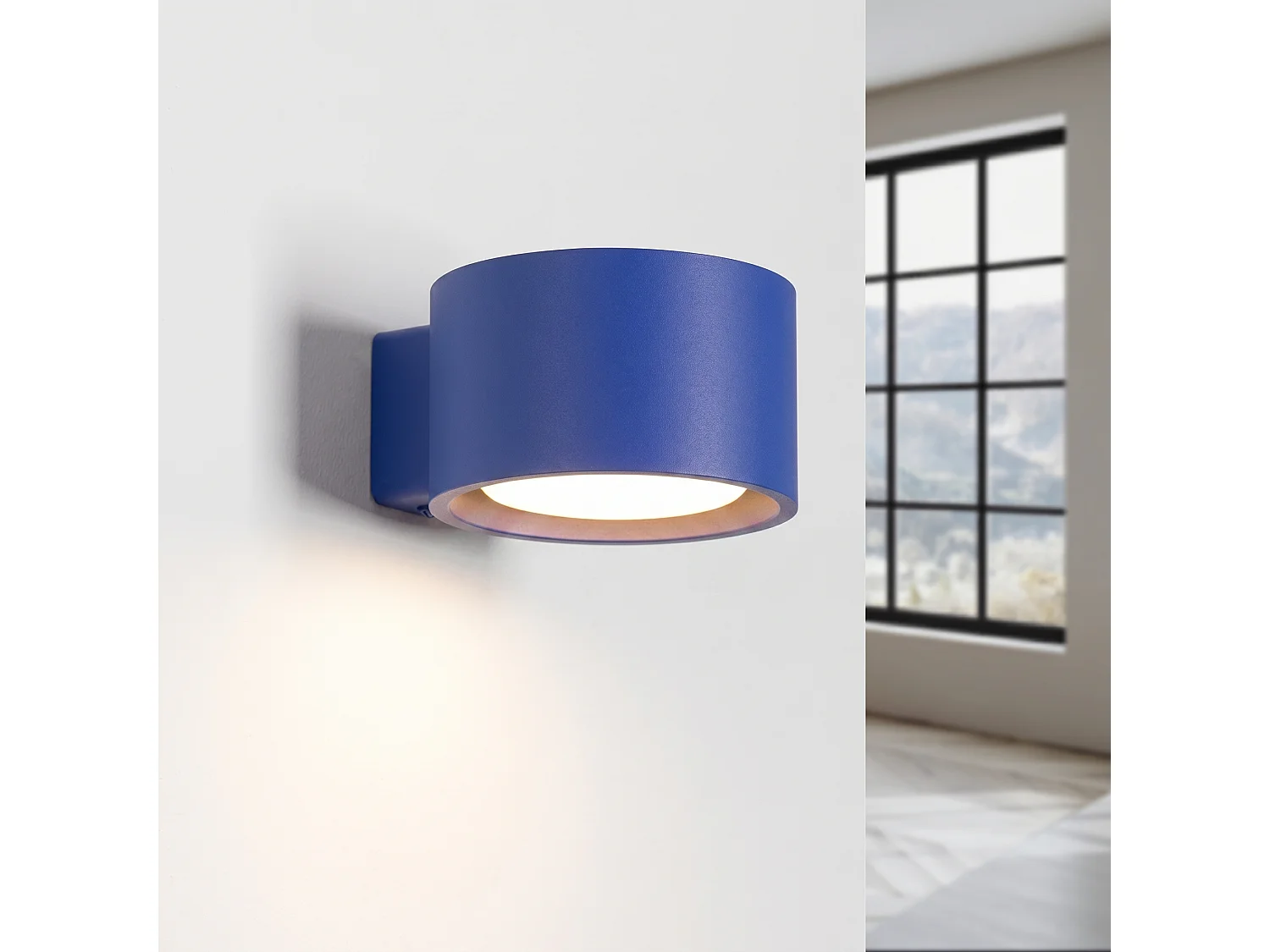 Applique minimaliste en aluminium - 1 sources lumineuses - L.10 x H.6 cm - outremer