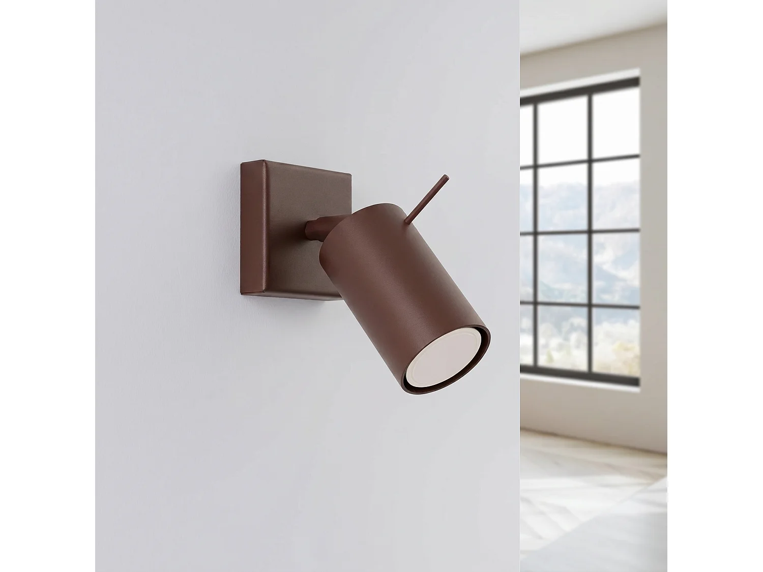 Applique moderne en acier - 1 sources lumineuses - L.8 x H.8 cm - marron