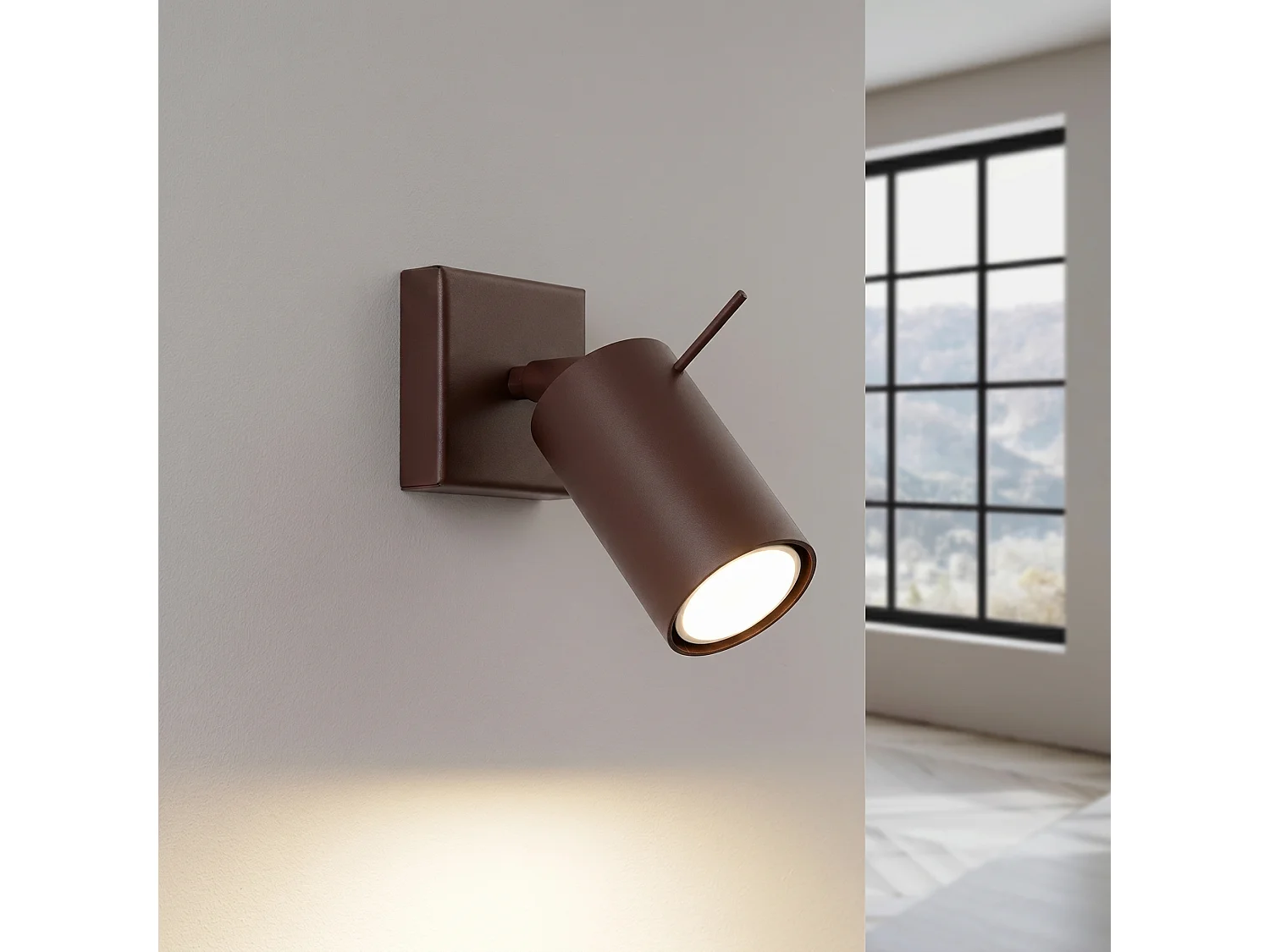 Applique moderne en acier - 1 sources lumineuses - L.8 x H.8 cm - marron