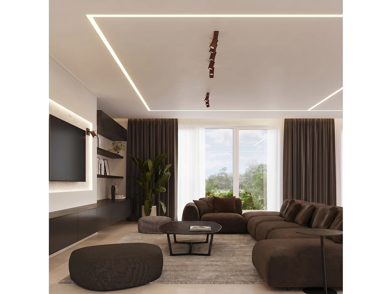 Applique moderne en acier - 1 sources lumineuses - L.8 x H.8 cm - marron