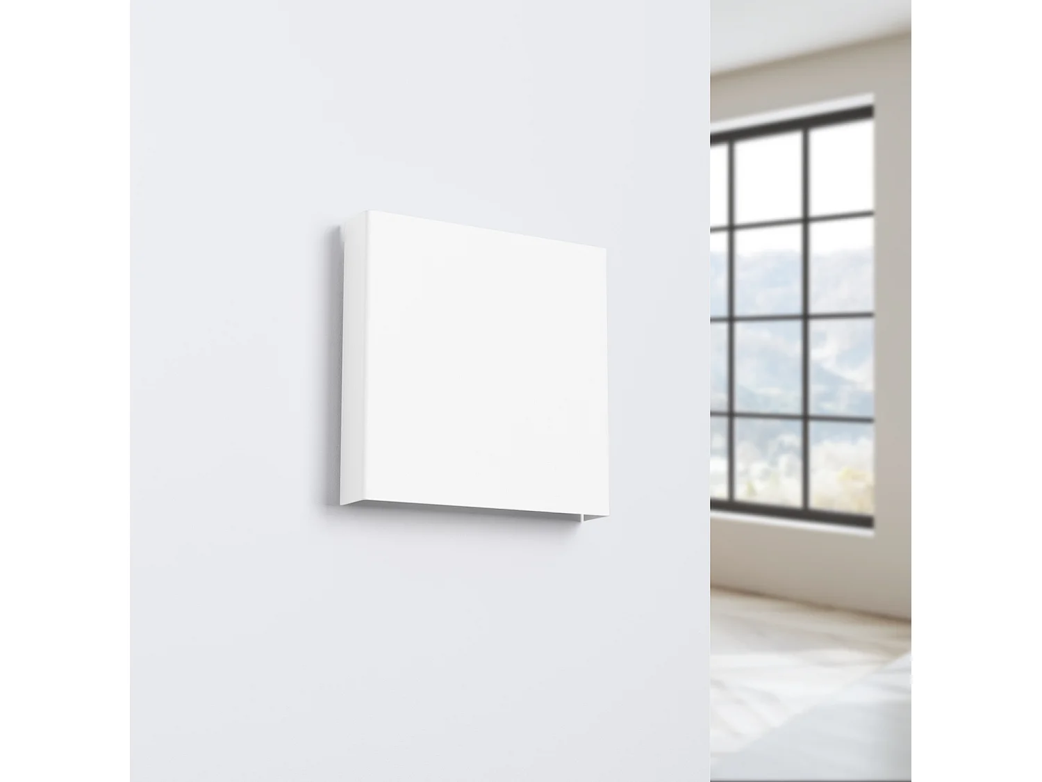 Appliques VANTA minimaliste en acier - 2 sources lumineuses - L.15 x H.15 cm - blanc