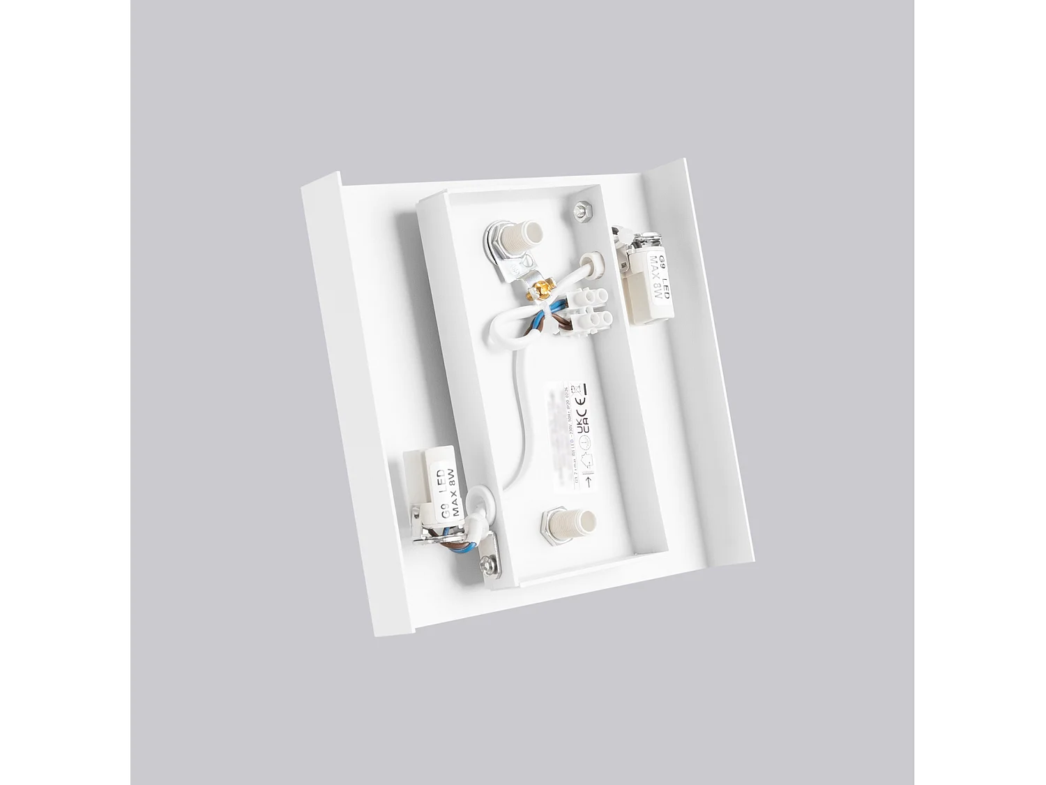 Appliques VANTA minimaliste en acier - 2 sources lumineuses - L.15 x H.15 cm - blanc