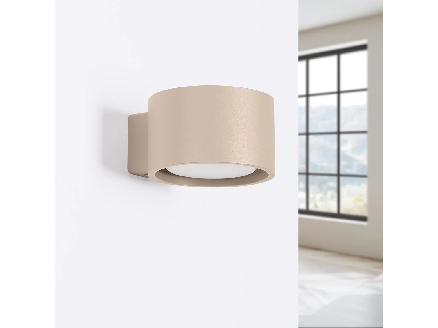 Applique minimaliste en aluminium - 1 sources lumineuses - L.10 x H.6 cm - taupe