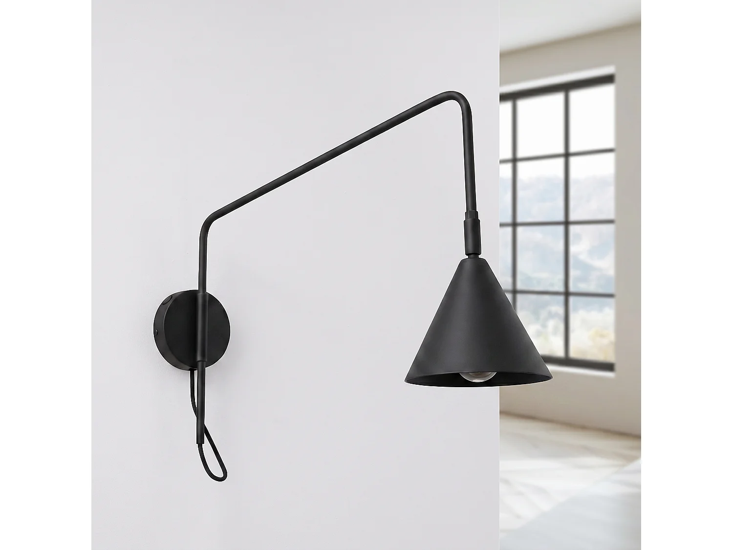 Appliques NOX moderne en acier - 1 sources lumineuses - L.14 x H.30 cm - noir