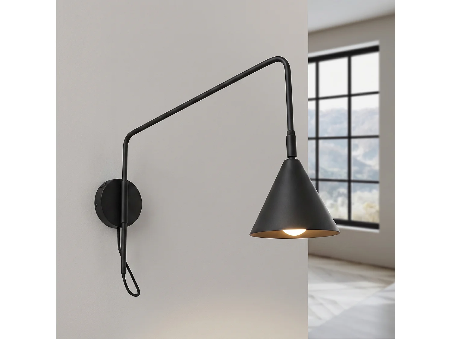 Appliques NOX moderne en acier - 1 sources lumineuses - L.14 x H.30 cm - noir