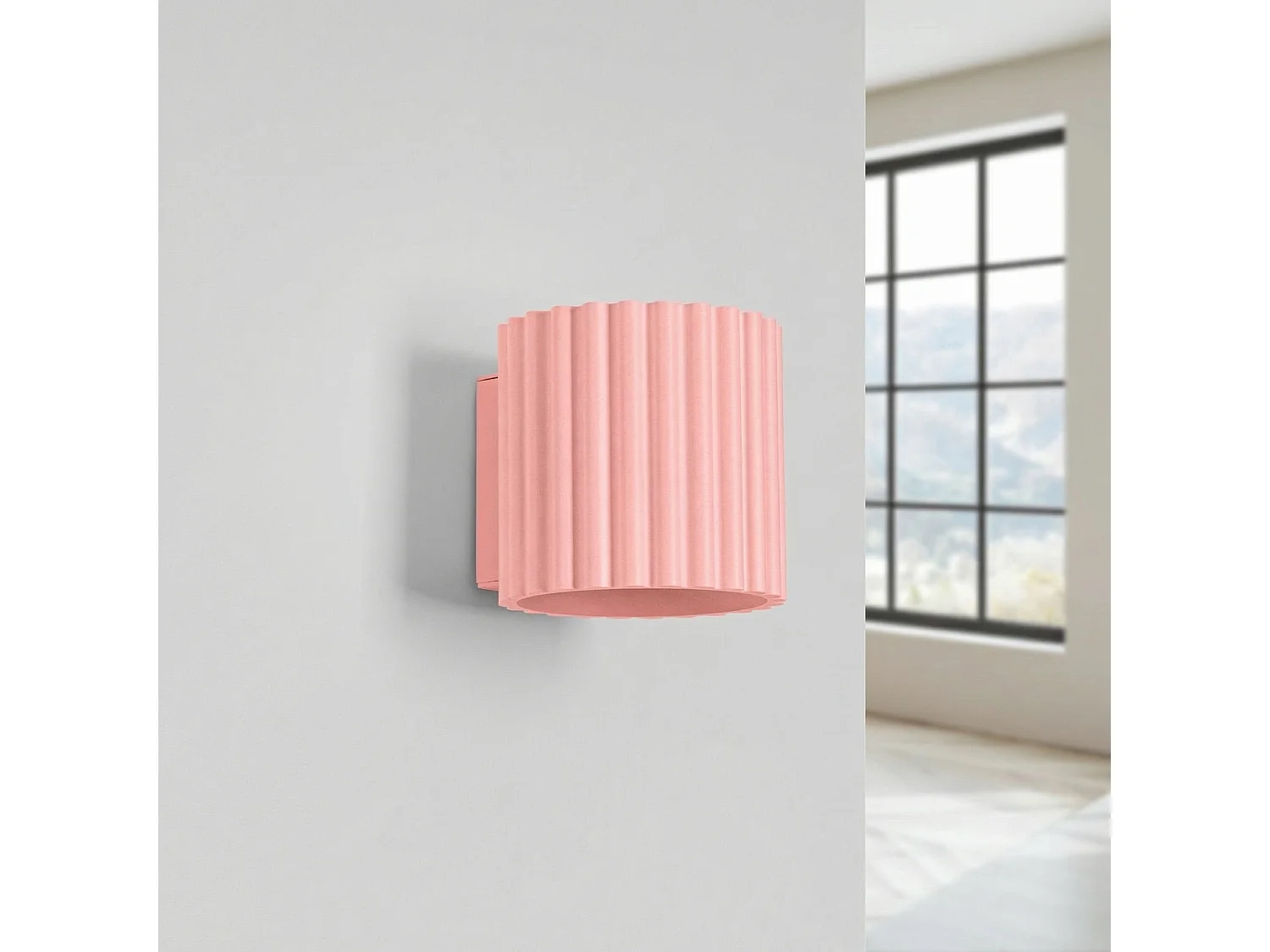 Applique minimaliste en aluminium - 1 sources lumineuses - L.10 x H.10 cm - rose