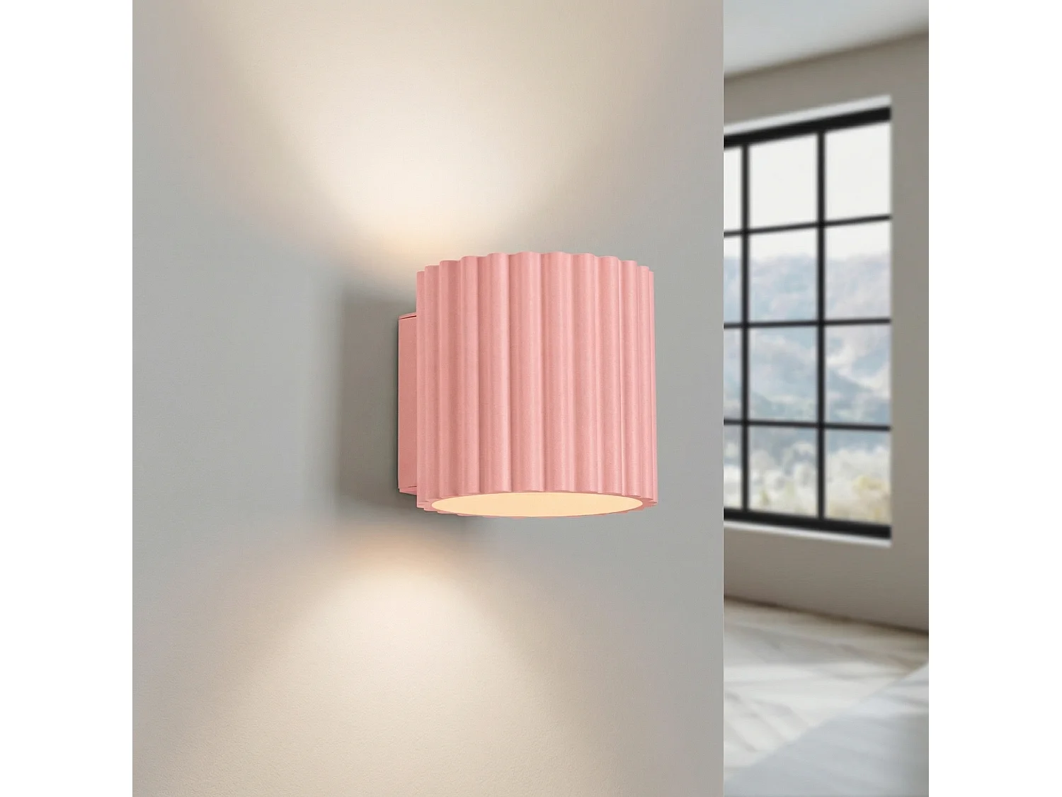 Applique minimaliste en aluminium - 1 sources lumineuses - L.10 x H.10 cm - rose