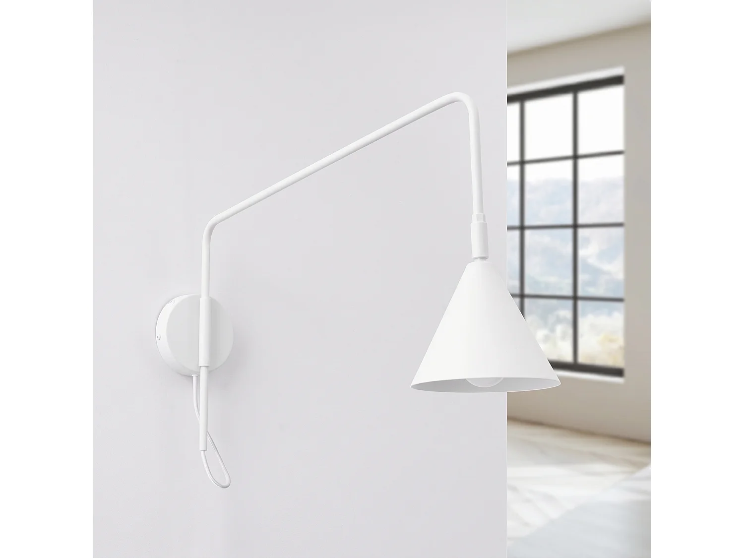 Appliques NOX moderne en acier - 1 sources lumineuses - L.14 x H.30 cm - blanc