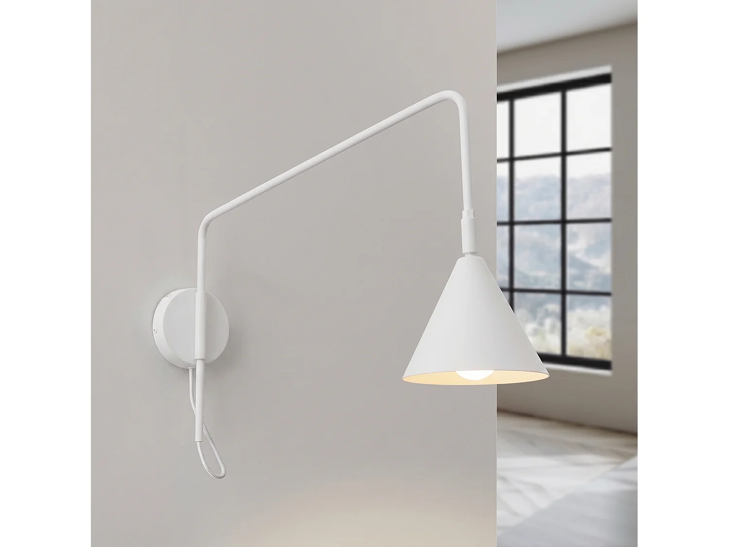 Appliques NOX moderne en acier - 1 sources lumineuses - L.14 x H.30 cm - blanc