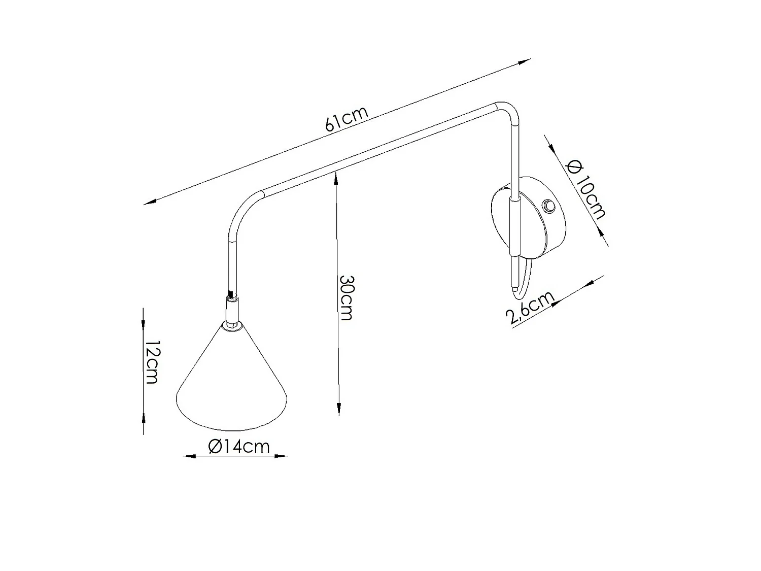 Appliques NOX moderne en acier - 1 sources lumineuses - L.14 x H.30 cm - blanc