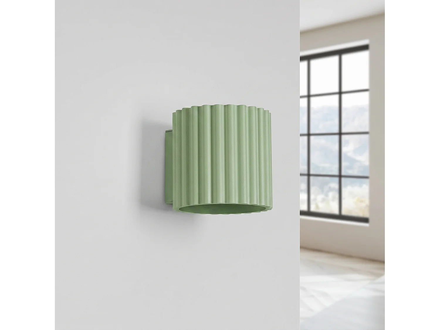 Applique minimaliste en aluminium - 1 sources lumineuses - L.10 x H.10 cm - sauge