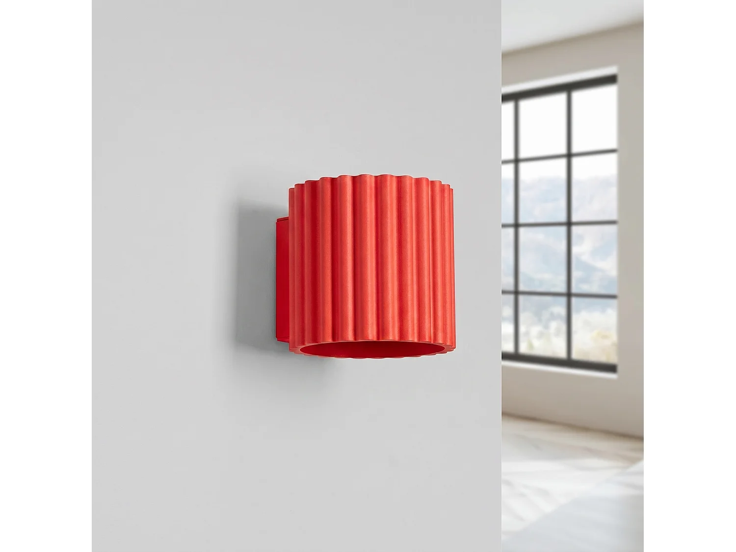 Applique minimaliste en aluminium - 1 sources lumineuses - L.10 x H.10 cm - rouge