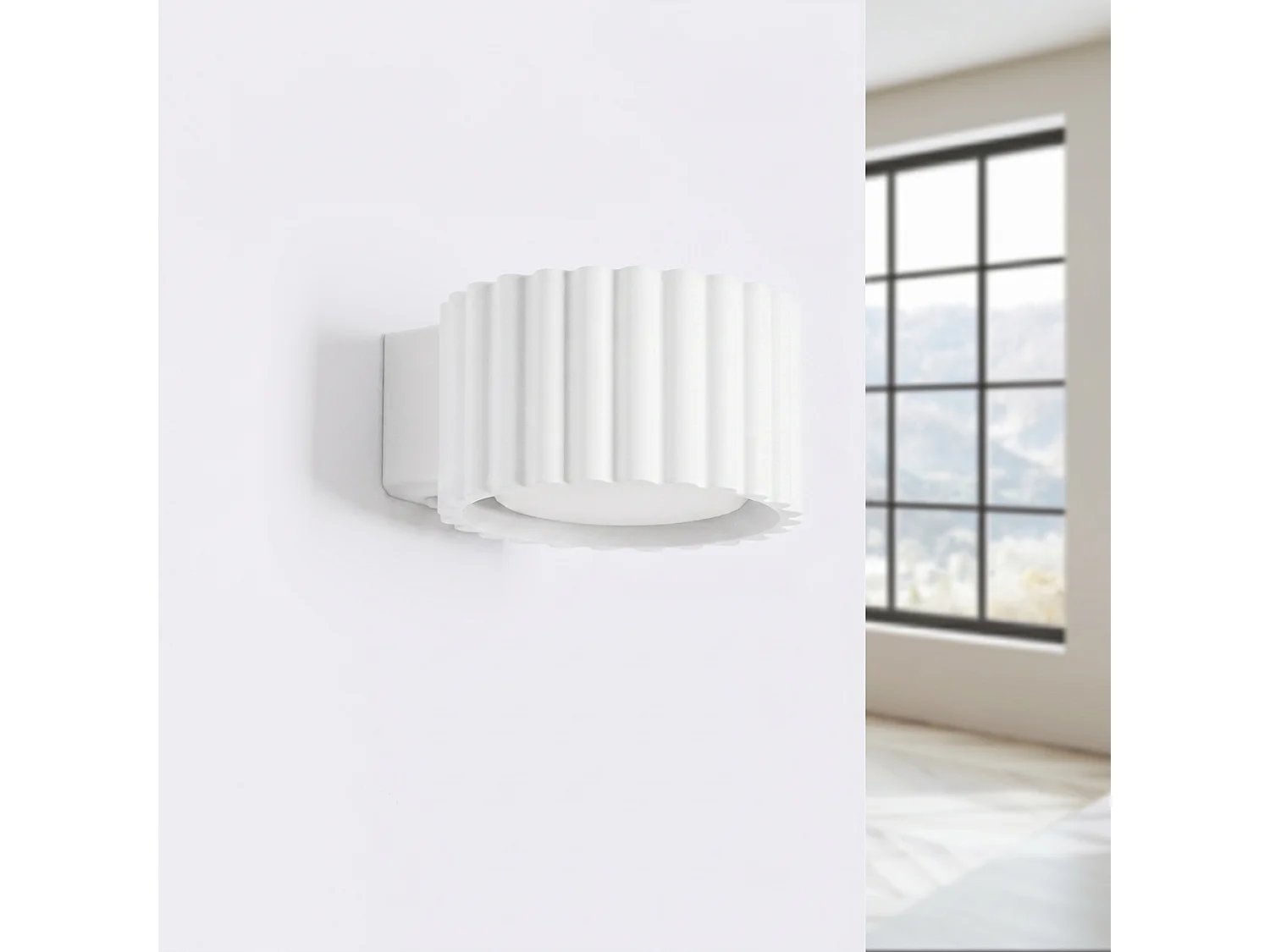 Applique minimaliste en aluminium - 1 sources lumineuses - L.10 x H.6 cm - blanc