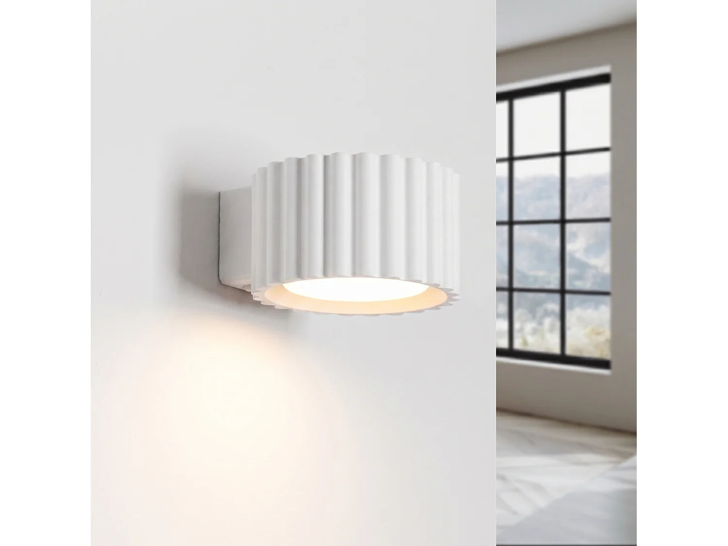 Applique minimaliste en aluminium - 1 sources lumineuses - L.10 x H.6 cm - blanc