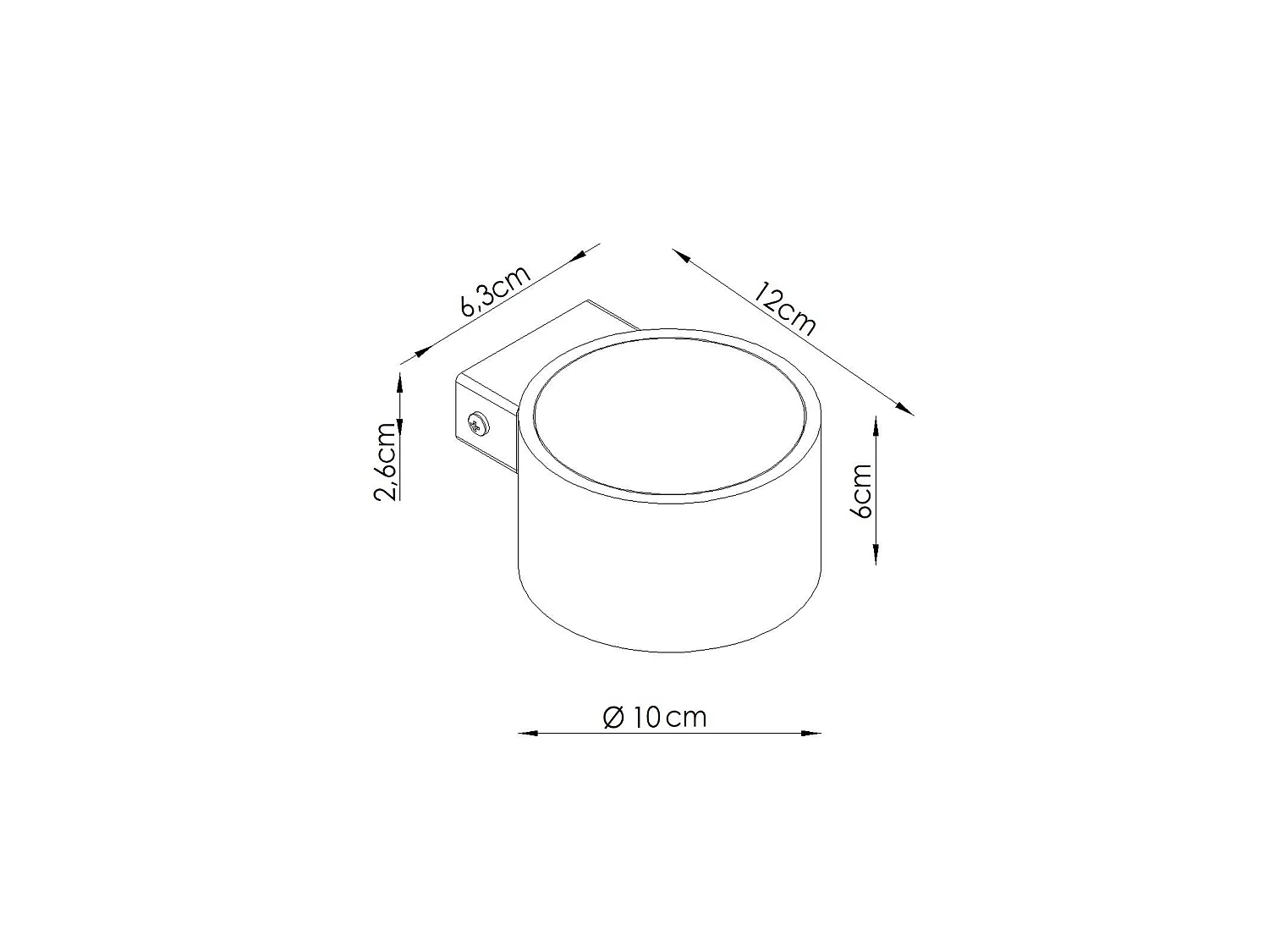 Applique minimaliste en aluminium - 1 sources lumineuses - L.10 x H.6 cm - vert olive