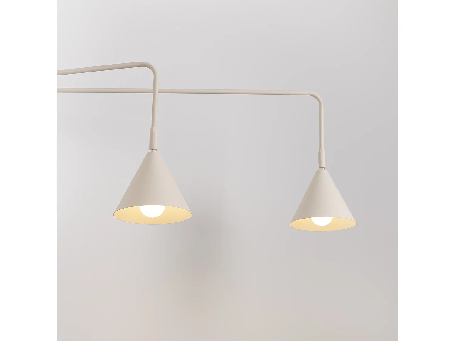Appliques NOX moderne en acier - 2 sources lumineuses - L.150 x H.30 cm - beige