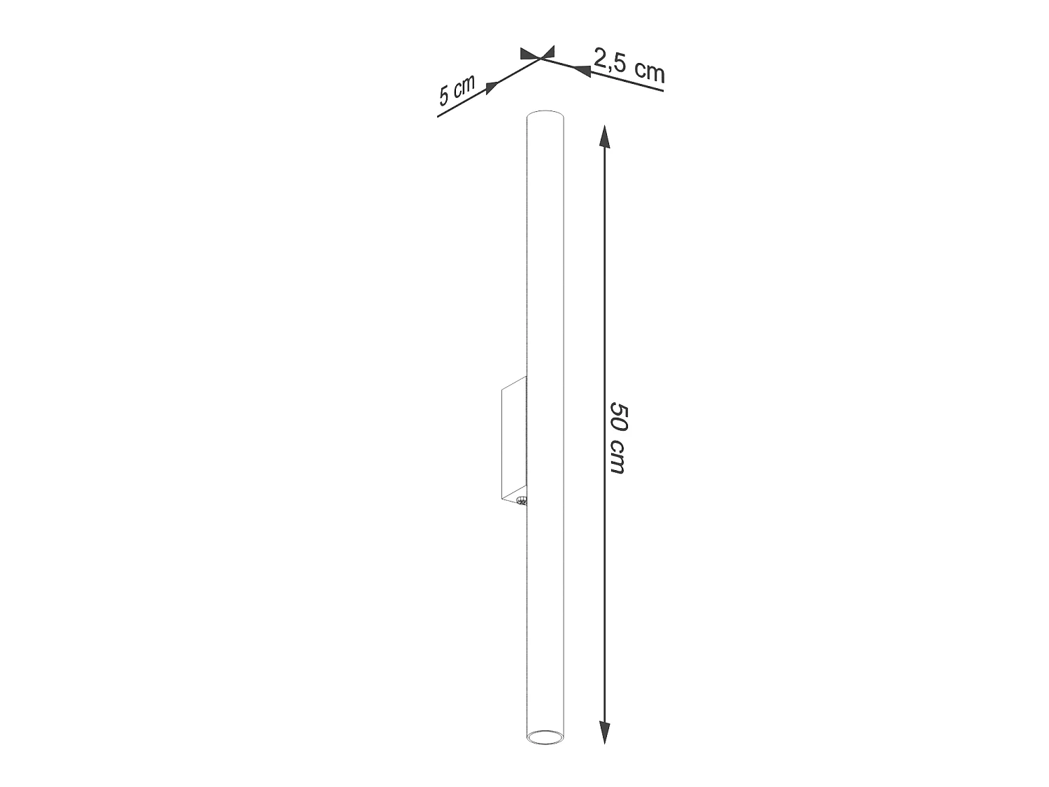 Applique moderne en acier - 2 sources lumineuses - L.2,5 x H.50 cm - outremer