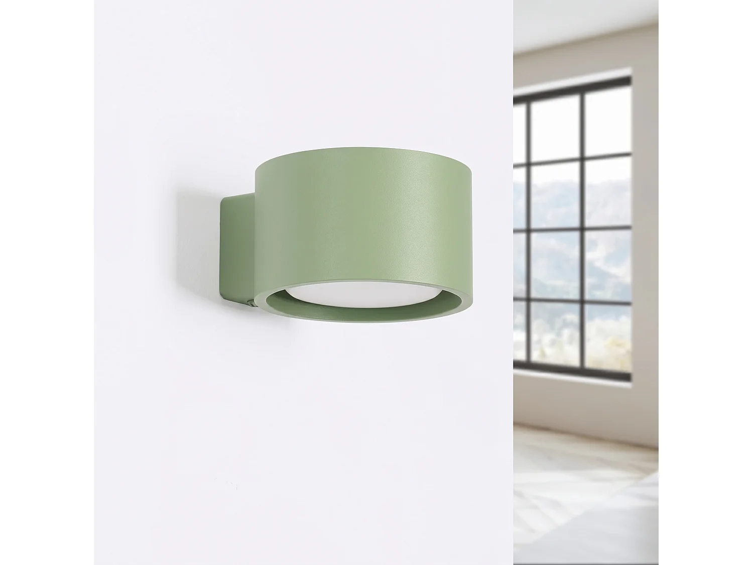 Applique minimaliste en aluminium - 1 sources lumineuses - L.10 x H.6 cm - sauge