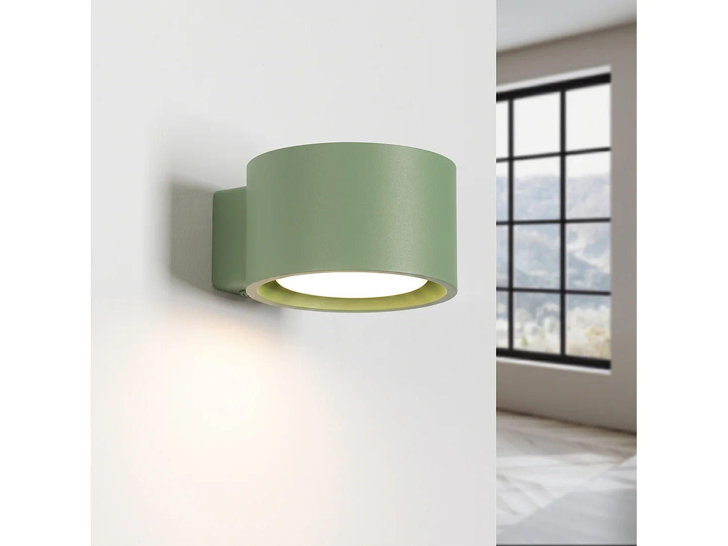 Applique minimaliste en aluminium - 1 sources lumineuses - L.10 x H.6 cm - sauge