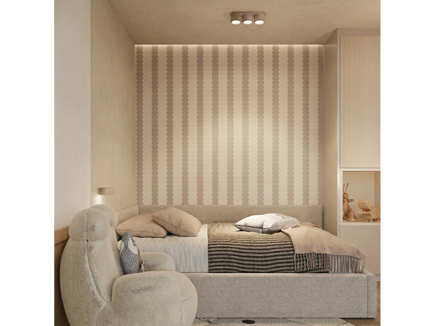 Applique minimaliste en aluminium - 1 sources lumineuses - L.10 x H.6 cm - taupe